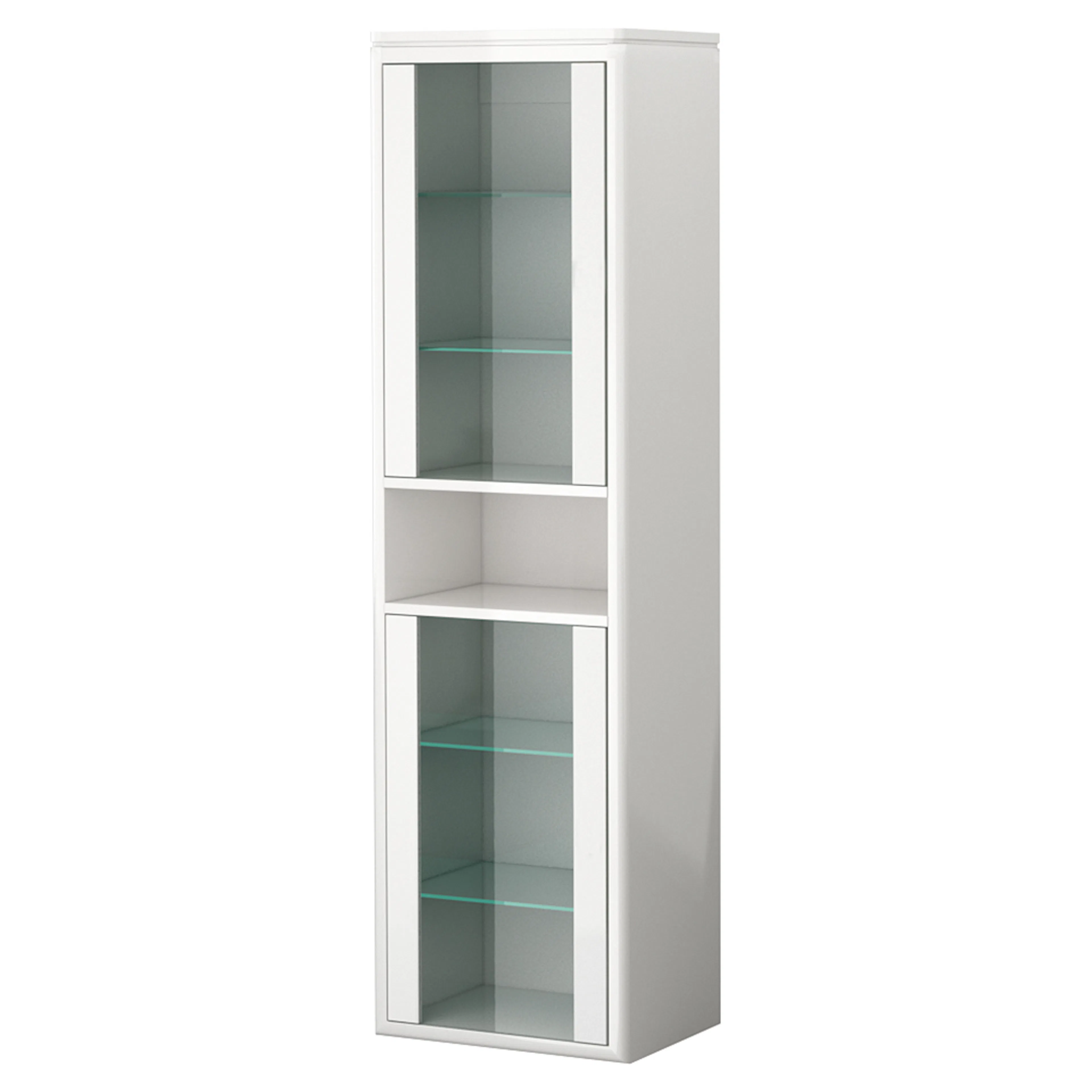 Högskåp DuoBad Vilan med Klarglasdörrar