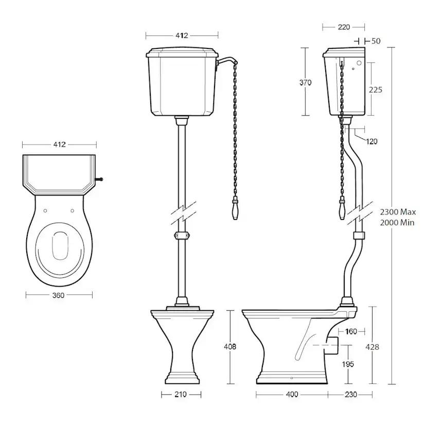 Högspolande Toalettstol Imperial Astoria Deco HL