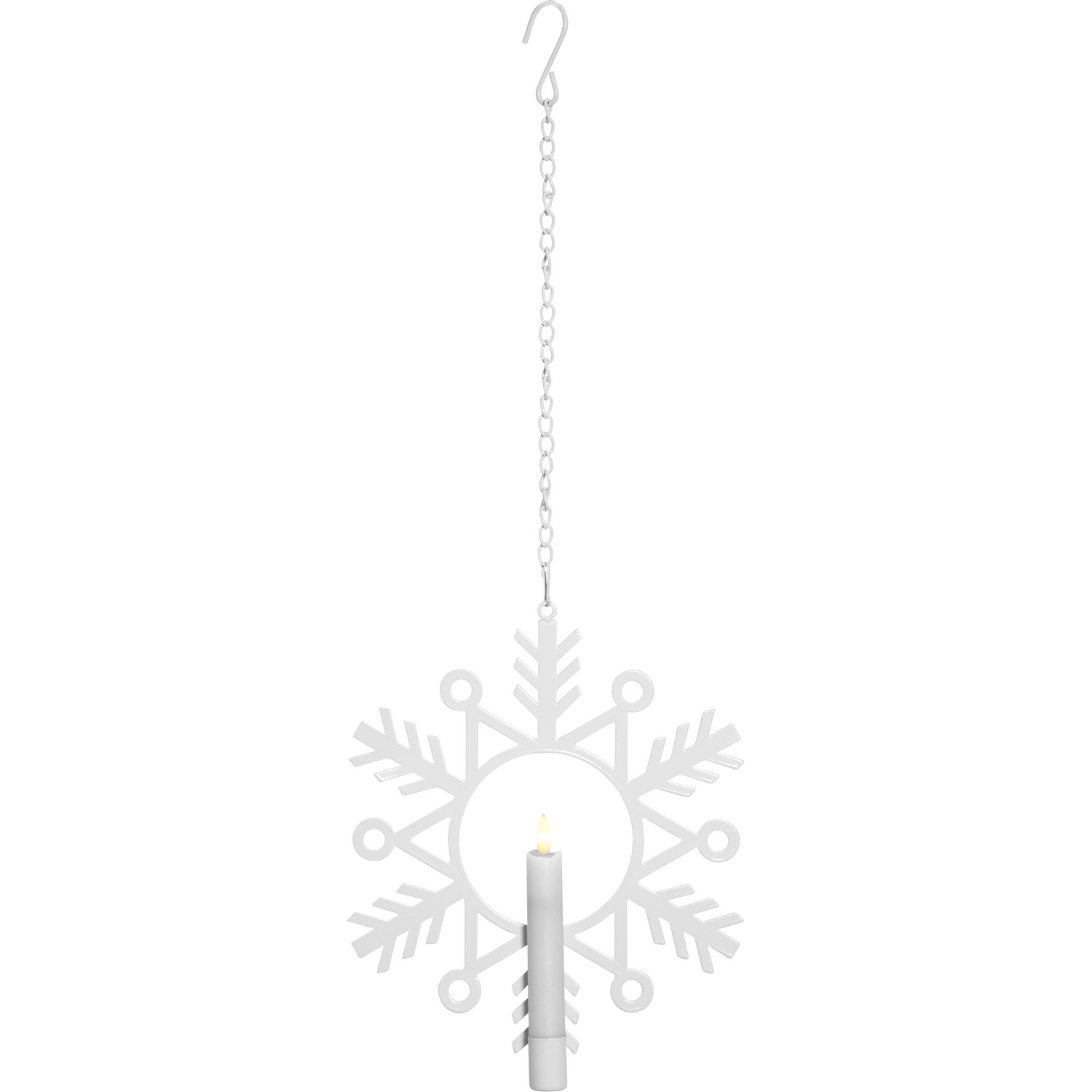 Inomhusdekoration Star Trading Hanging Snowflake med Flamme
