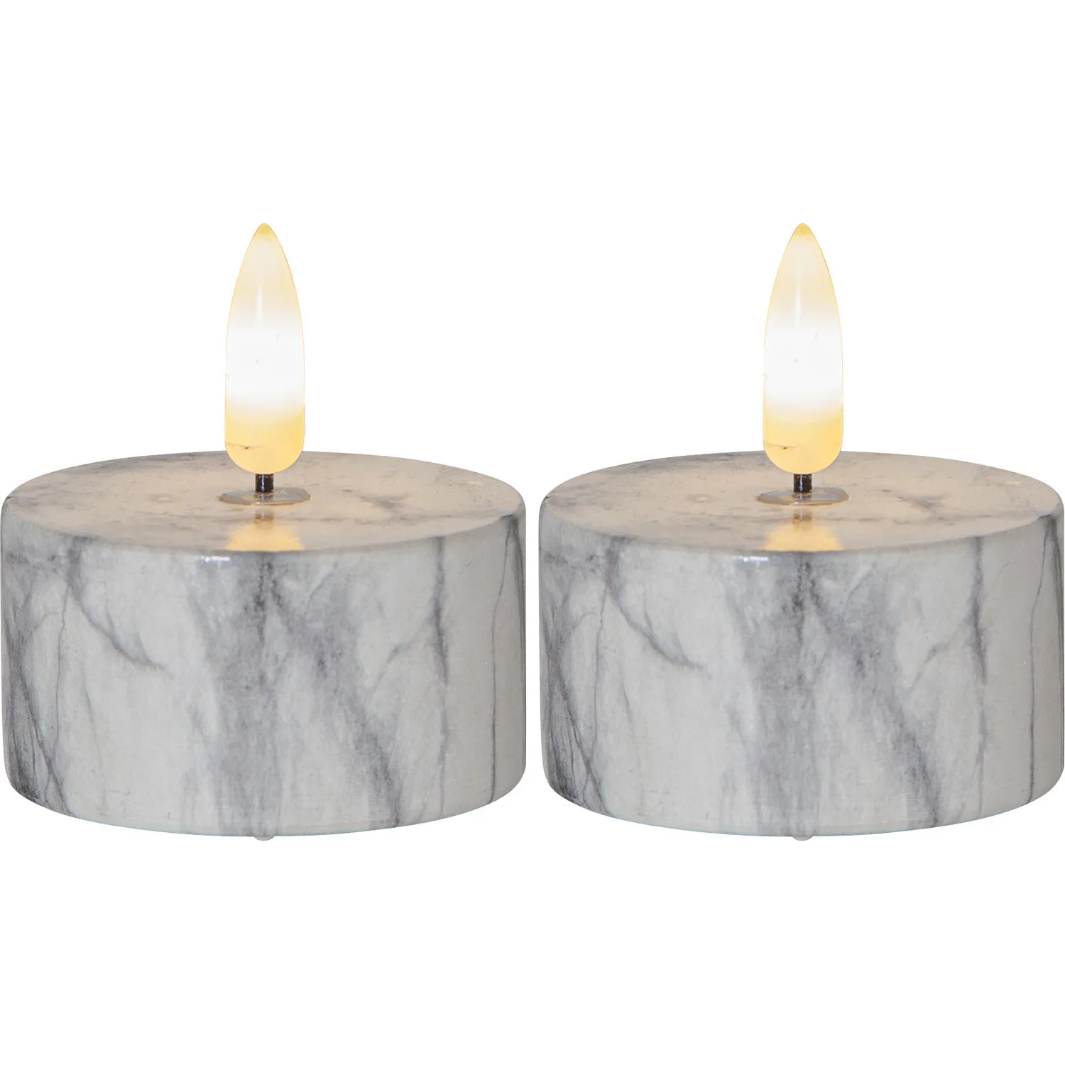 Blockljus Star Trading Flamme Cement T-light Marble 2 st