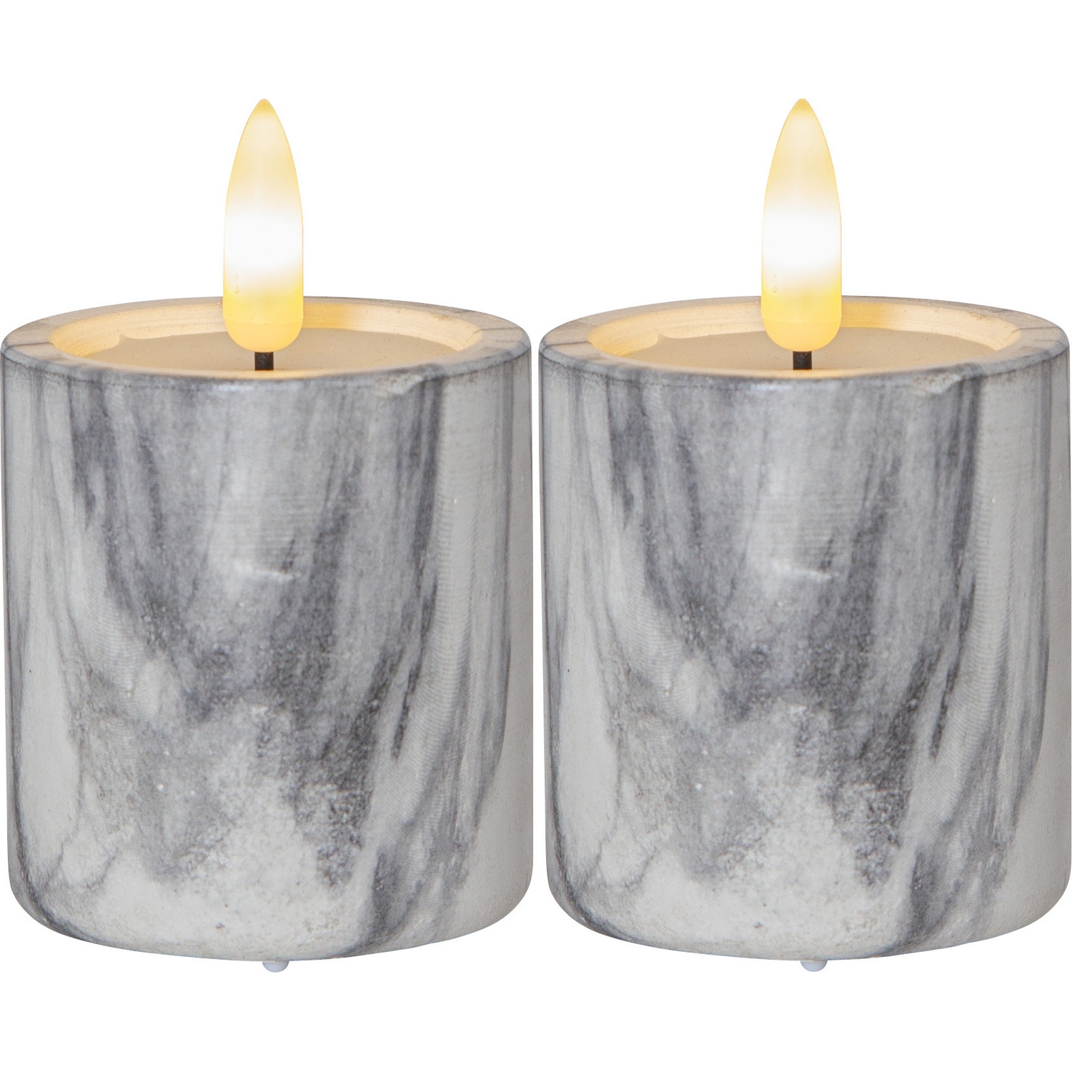 Blockljus Star Trading Flamme Cement Votive Marble 2 st