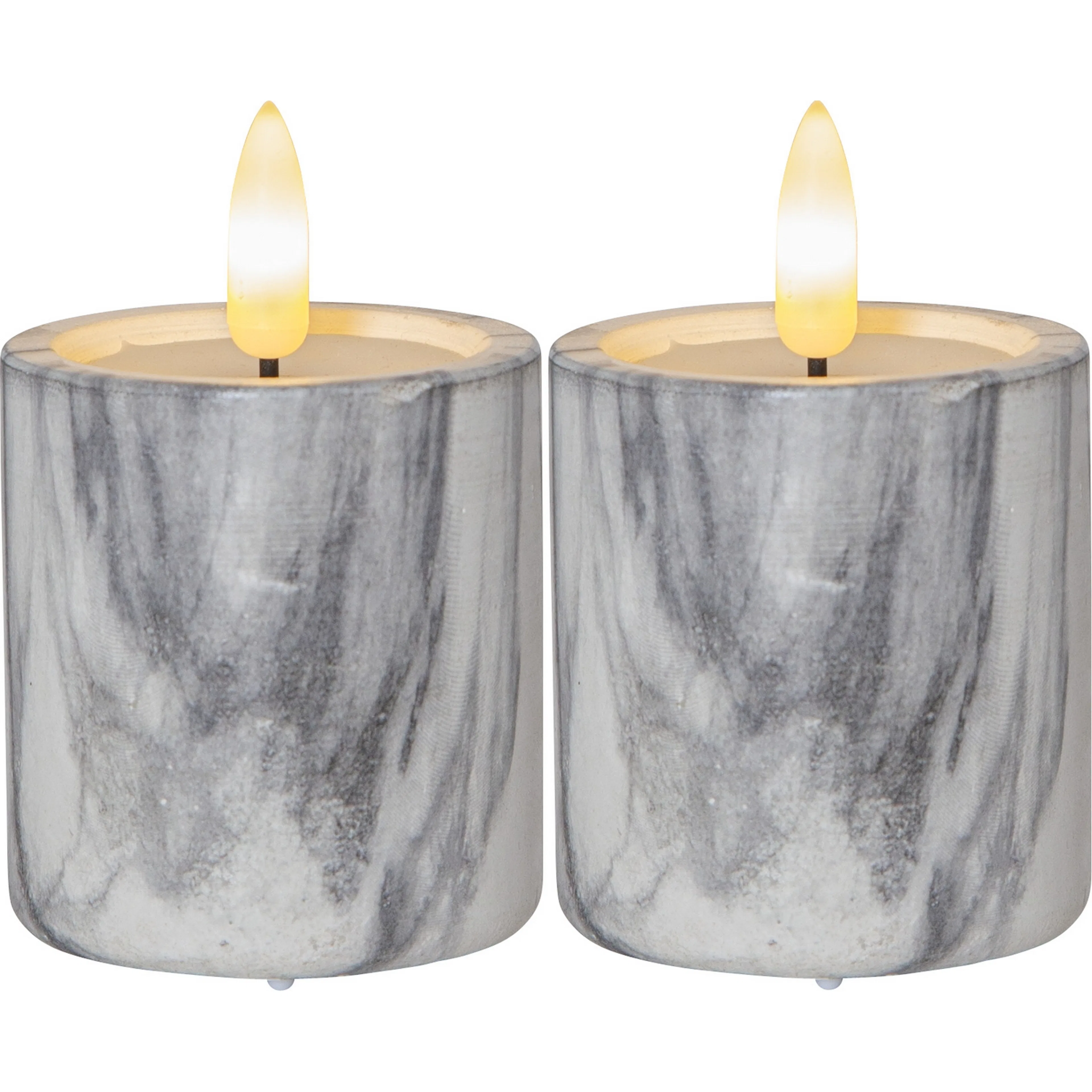 Blockljus Star Trading Flamme Cement Votive Marble 2 st