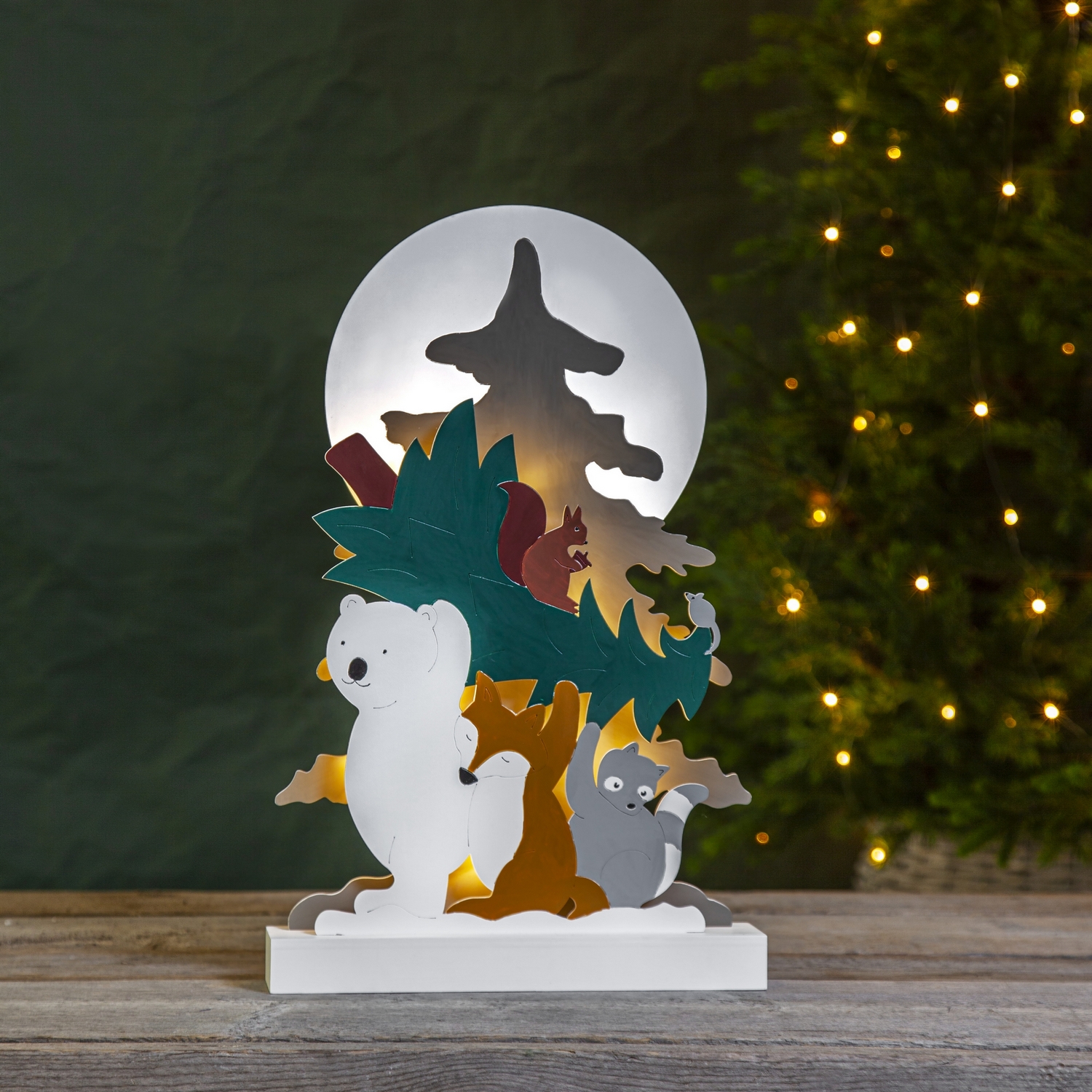 Juldekoration Star Trading Forest Friends Carry Home The X-mas Tree