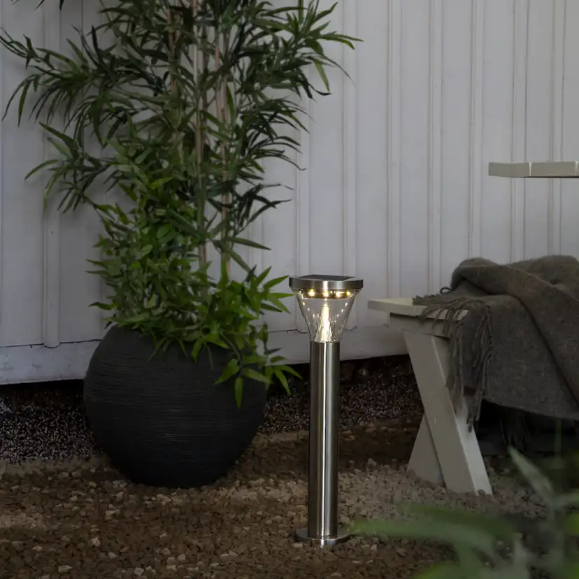 Solcells-pollare Star Trading Narona 40 Lumen Stainless Steele Twilight