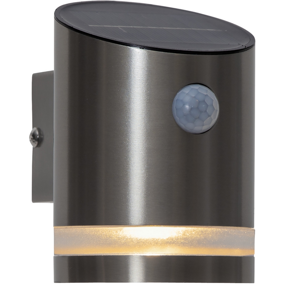 Solcells-vägglykta Star Trading Venicini 150/14 Lm St Steel MotionTwilight