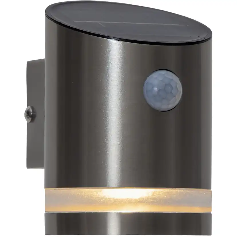 Solcells-vägglykta Star Trading Venicini 150/14 Lm St Steel MotionTwilight