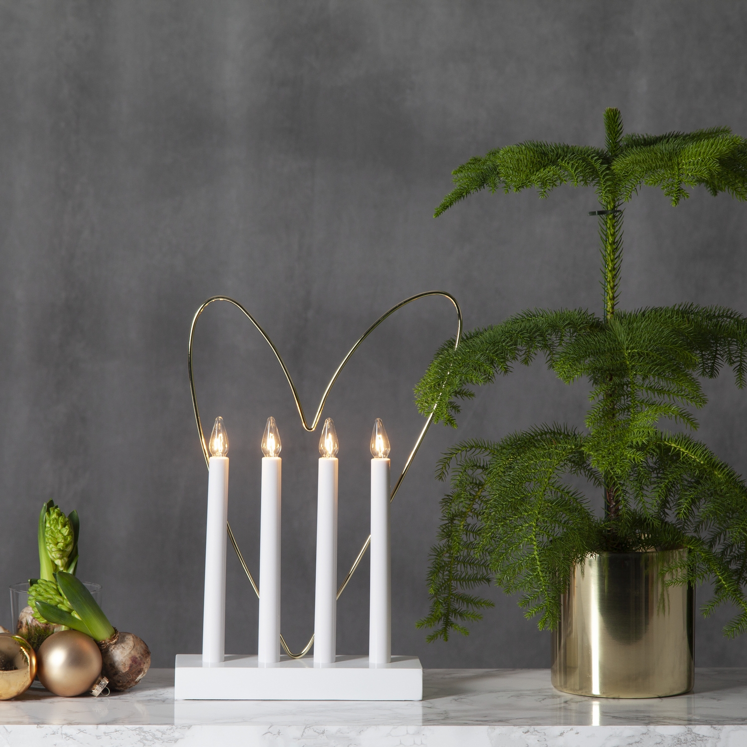 Adventsljusstake Star Trading Glossy Heart