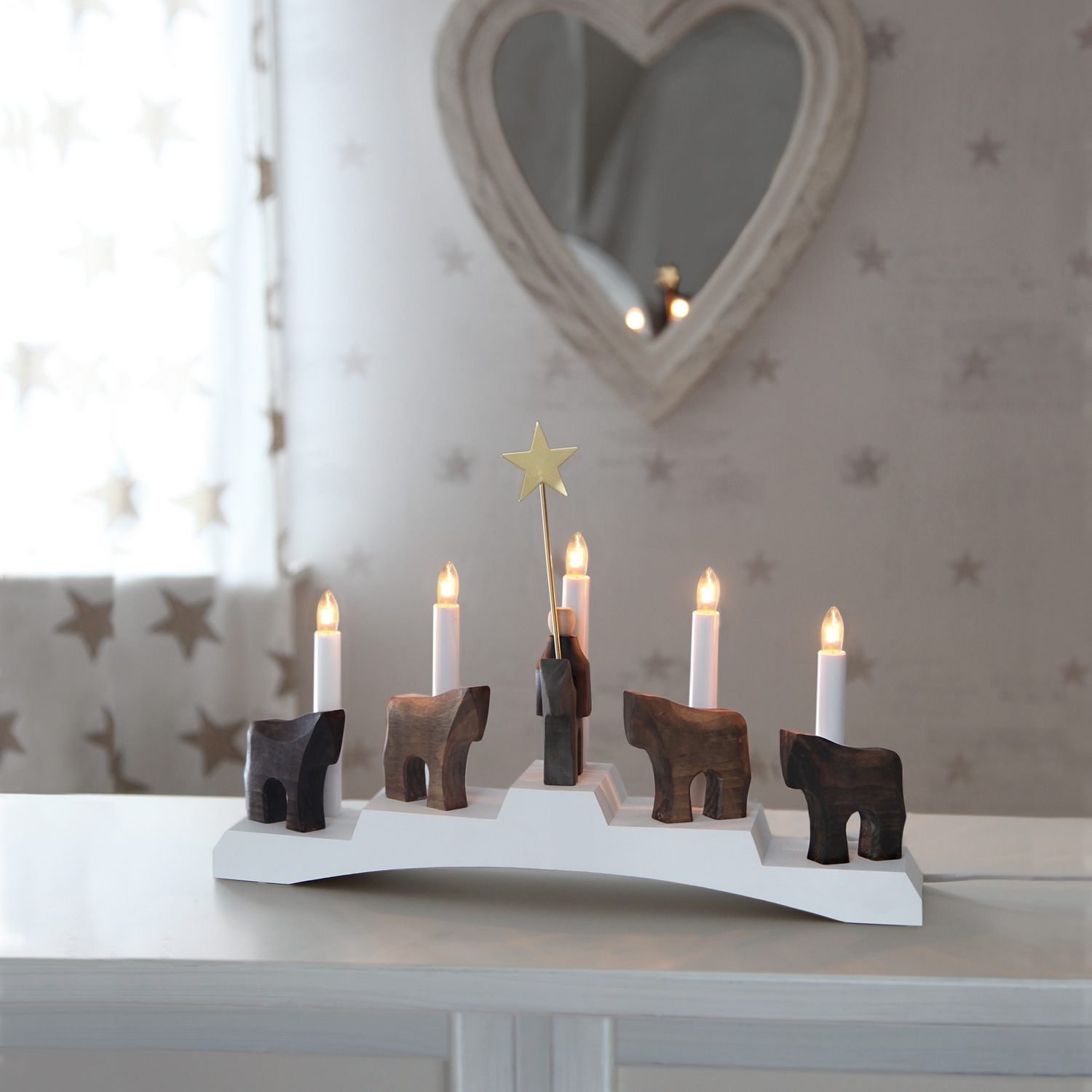 Adventsljusstake Star Trading Staffans Fålar 5L