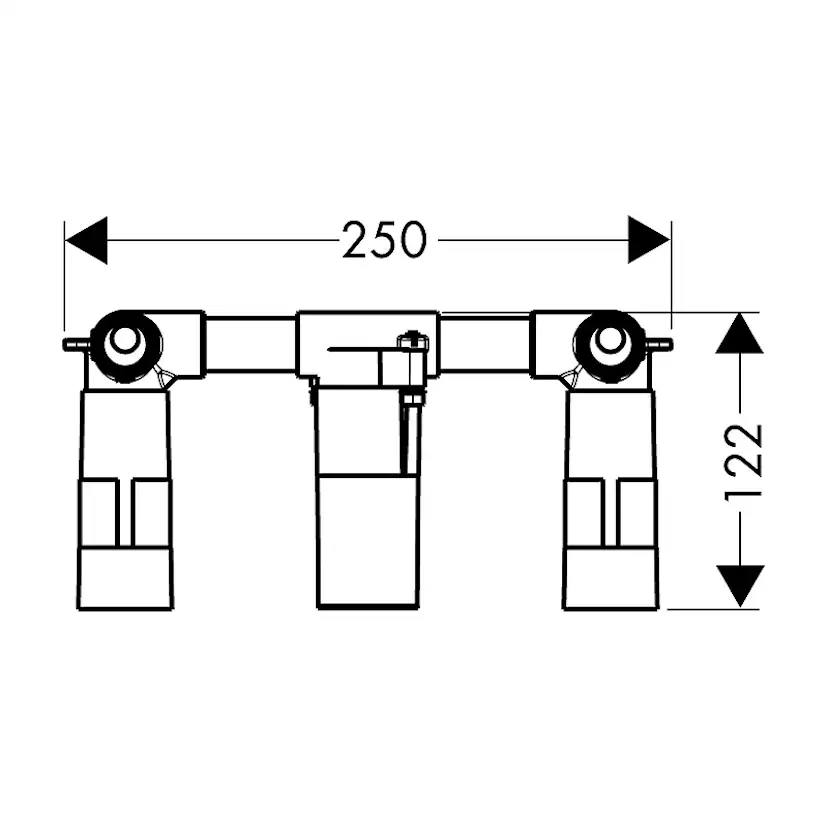 Inbyggnadsdel Axor till 3-håls Tvättställsblandare
