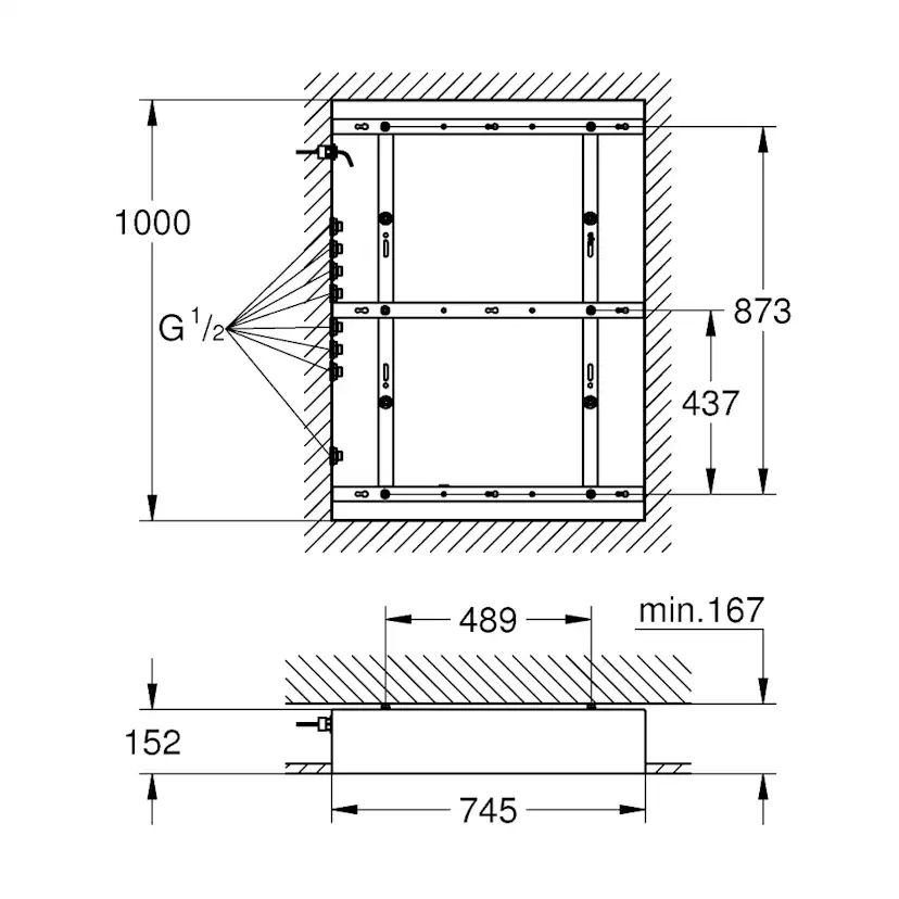 Inbyggnadssats Grohe Rainshower F-Series 40 tum