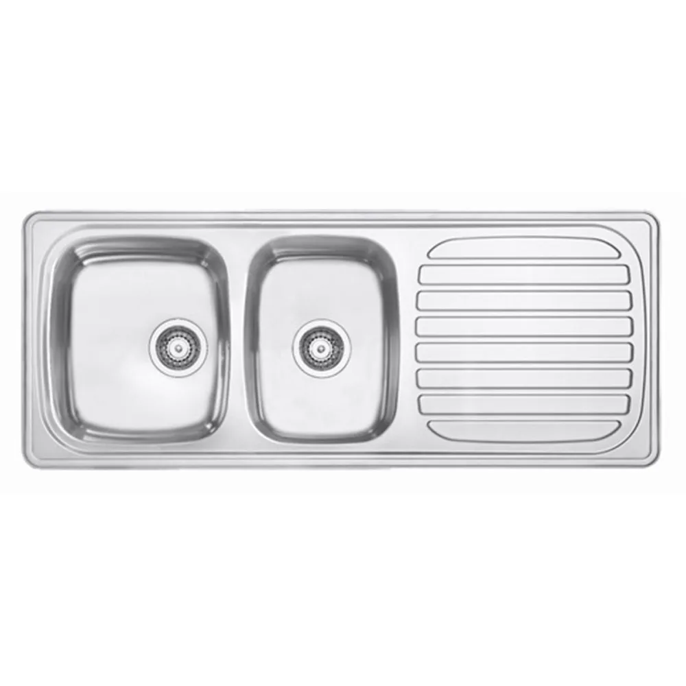 Infälld Diskbänk Contura Steel Harmony H 1200K Rostfri Vändbar Dubbel Diskho