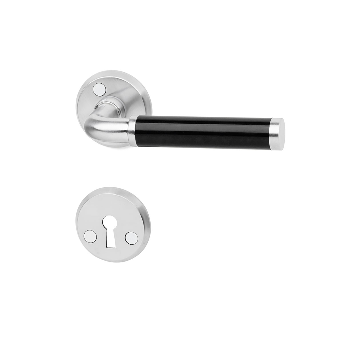 Innerdörrhandtag Habo A383 Svart/Borstad Krom