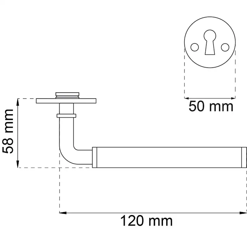 Innerdörrhandtag Habo A385 Ek/Krom