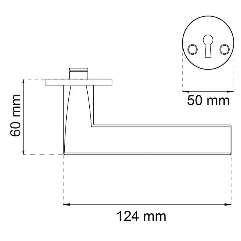Innerdörrhandtag Habo Denver Borstad krom