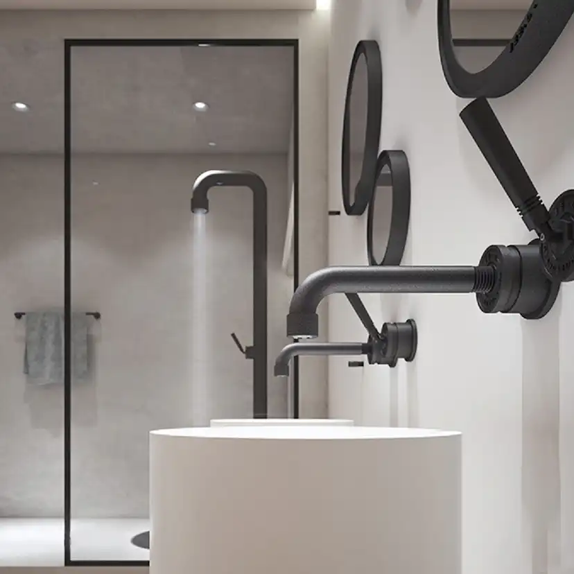 Inom- & Utedusch JEE-O Soho Dusch 01 Fristående Mattsvart Rostfritt Stål