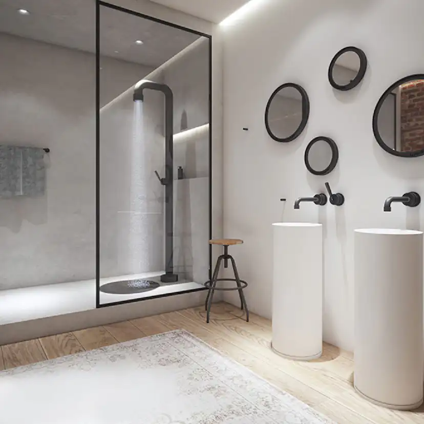 Inom- & Utedusch JEE-O Soho Dusch 01 Fristående Mattsvart Rostfritt Stål