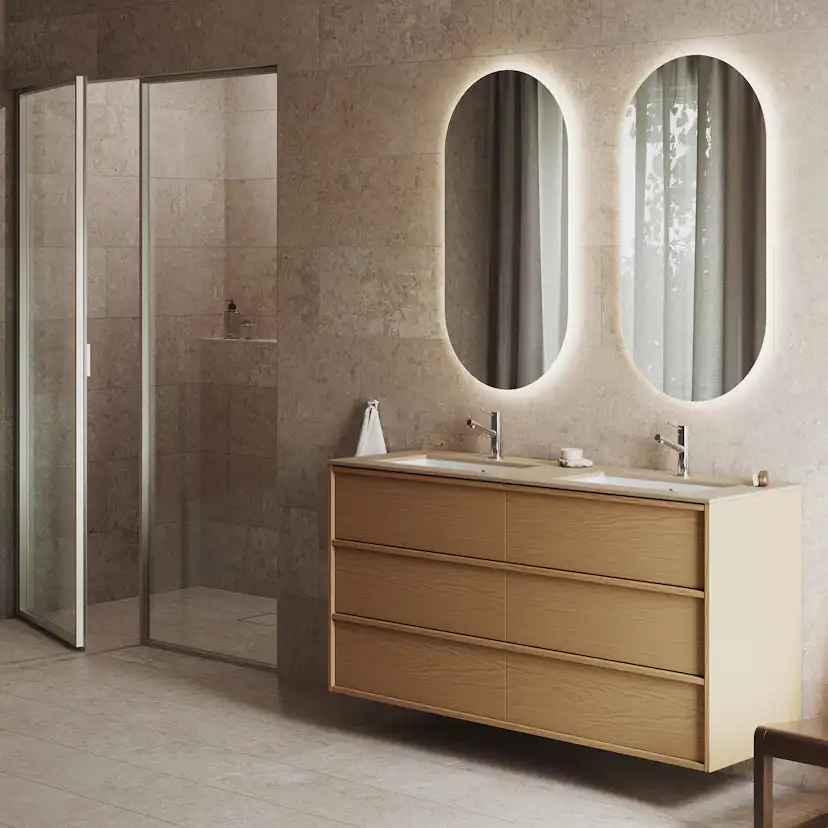 Tvättställsskåp INR Terra Carve Dubbel med 6 Lådor