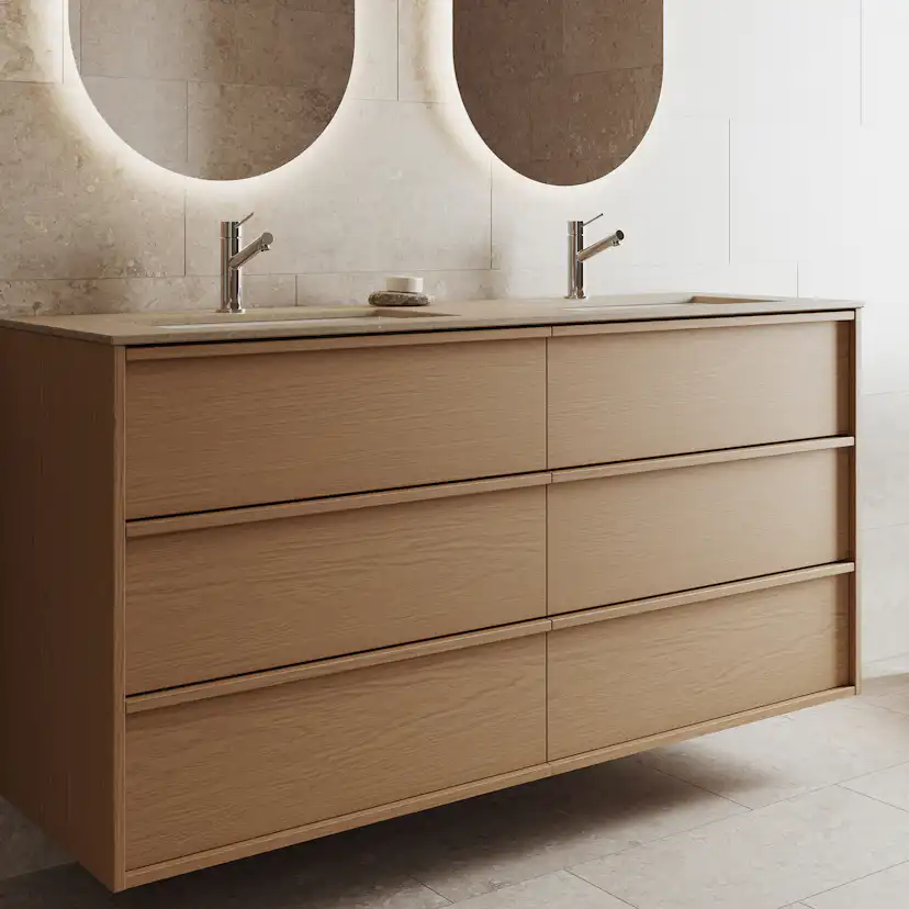 Tvättställsskåp INR Terra Carve Dubbel med 6 Lådor