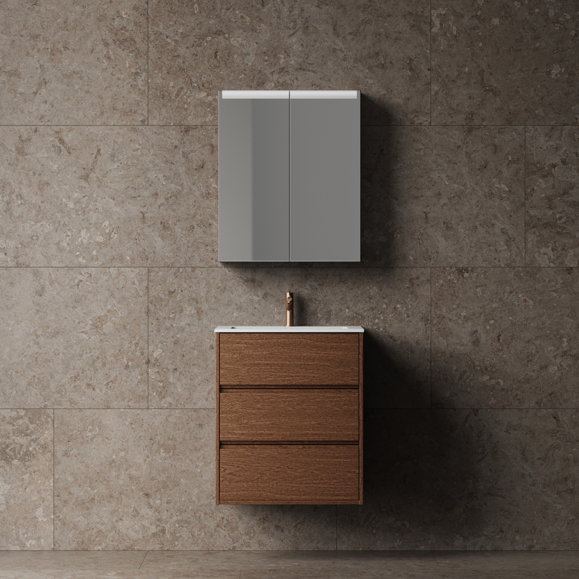 Tvättställsskåp INR Terra Grip med 3 Lådor