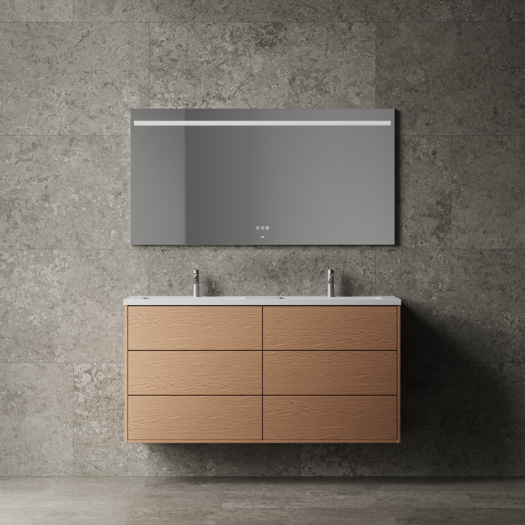 Tvättställsskåp INR Terra Solid Dubbel med 6 Lådor