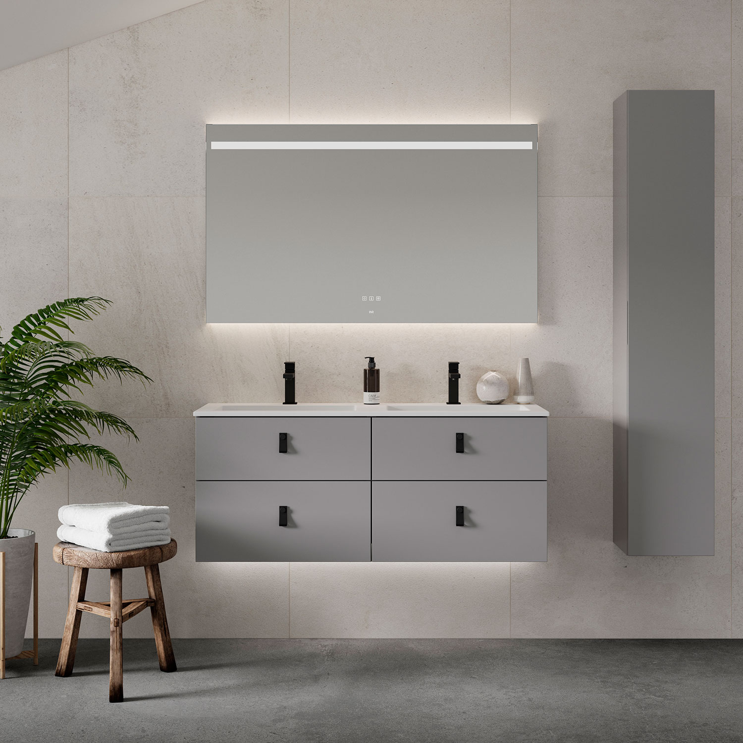 Badrumsspegel INR Touch med infälld belysning