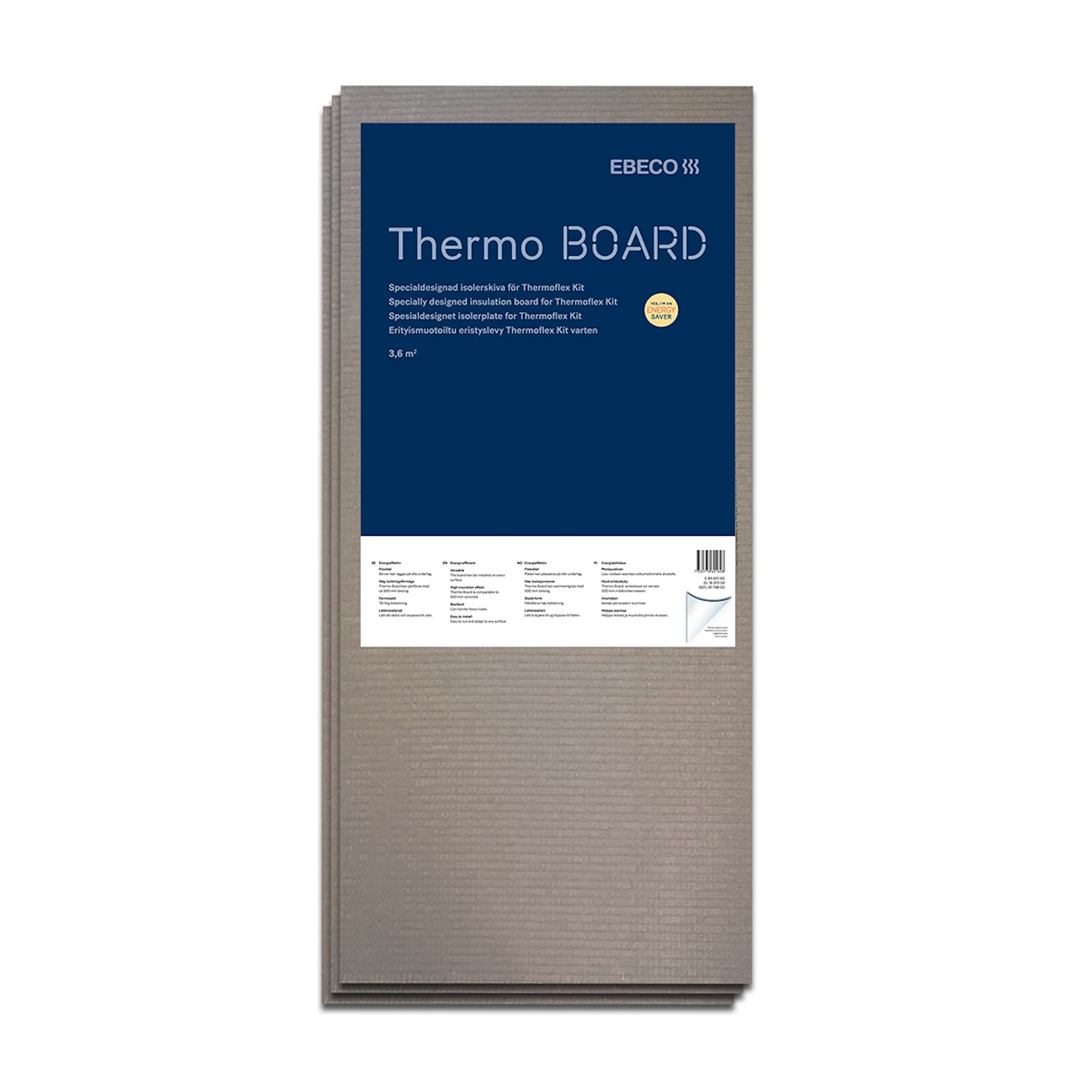 Isolerskiva Ebeco Thermo Board Tillbehör till Golvvärme 3,6m²