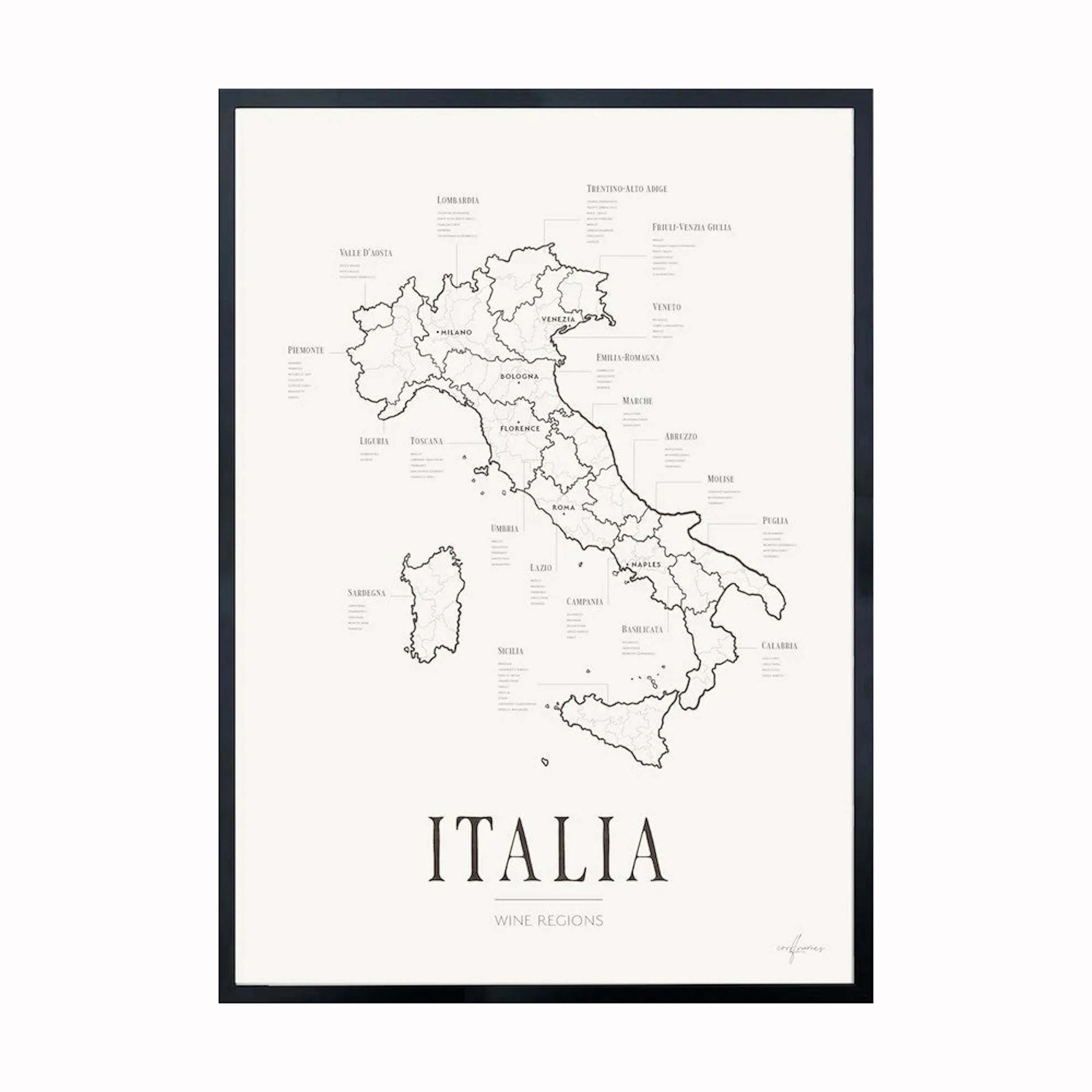 Poster Corkframes Vinkarta Italien