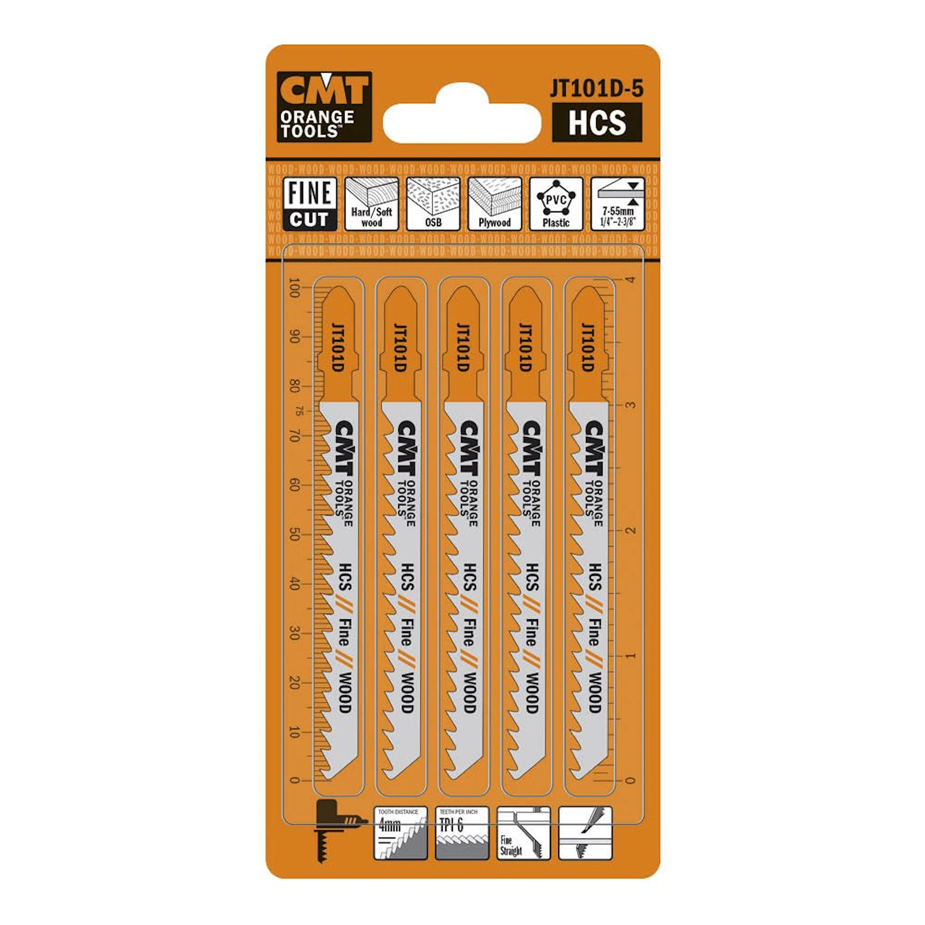 Sticksågblad CMT Orange Tools Trä 75mm HCS Fine 5 st