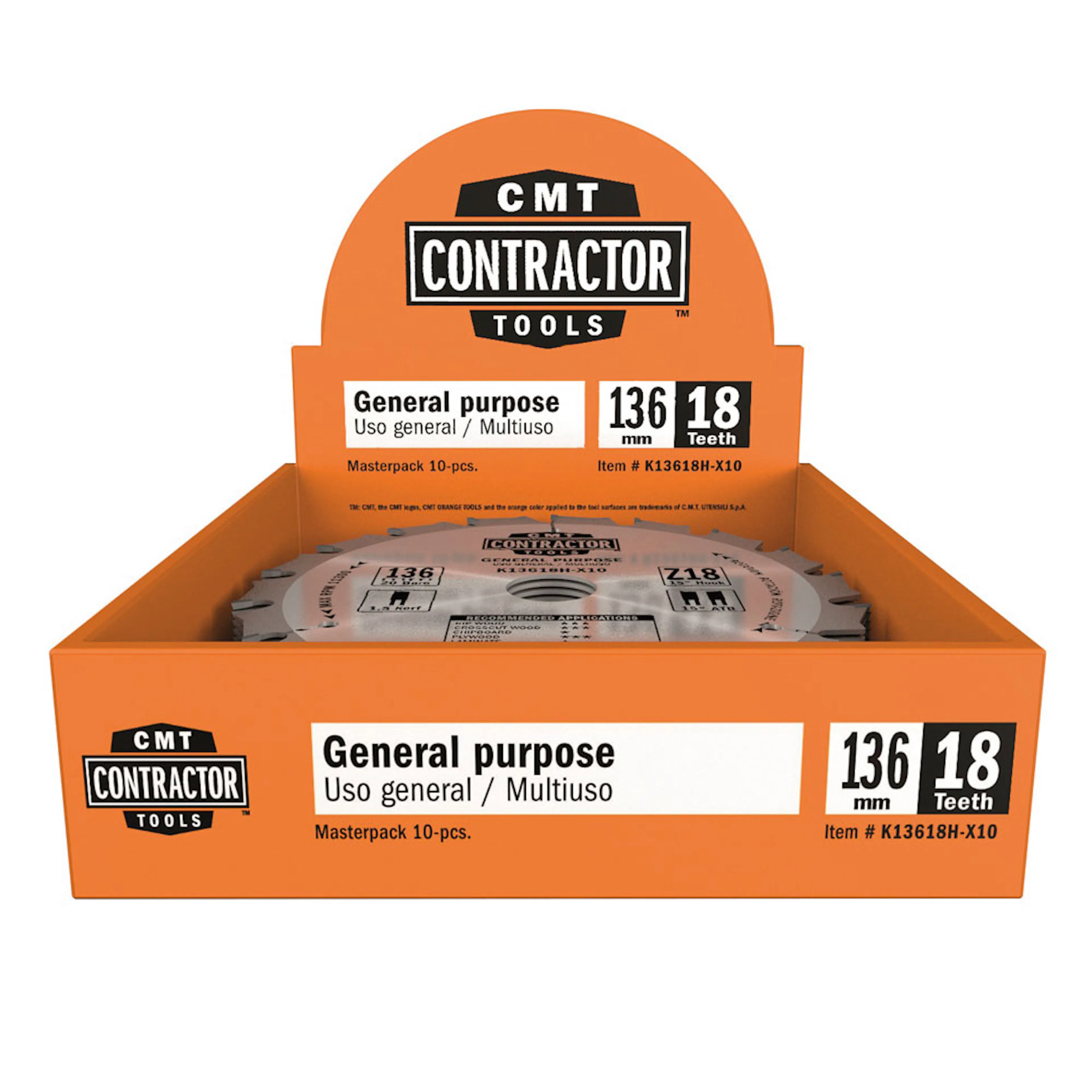 Sågklinga CMT Orange Tools Contractor 136x1,5x20 Z18 W 10 st