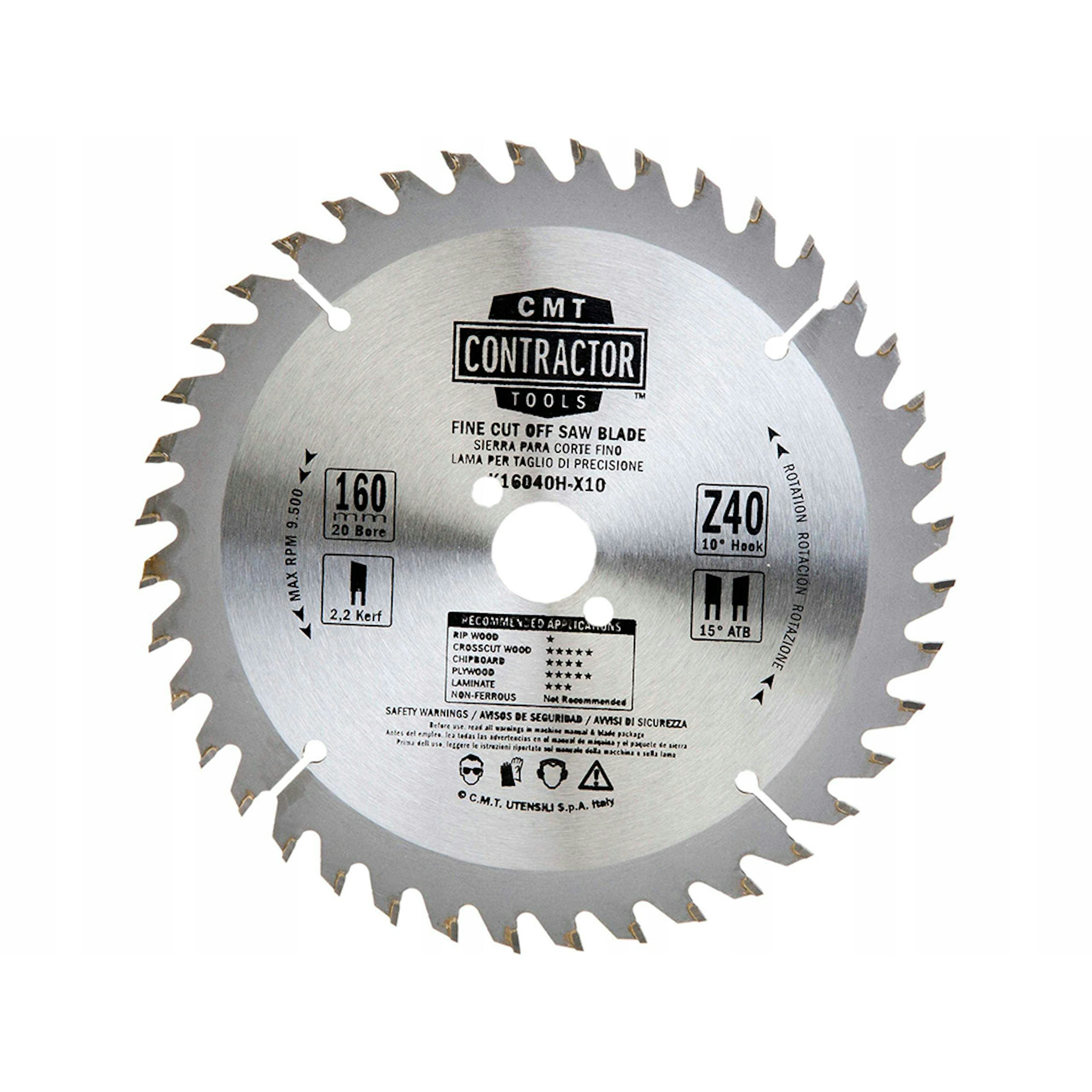 Sågklinga CMT Orange Tools Contractor 160x2,2x20 Z40 W 10 st