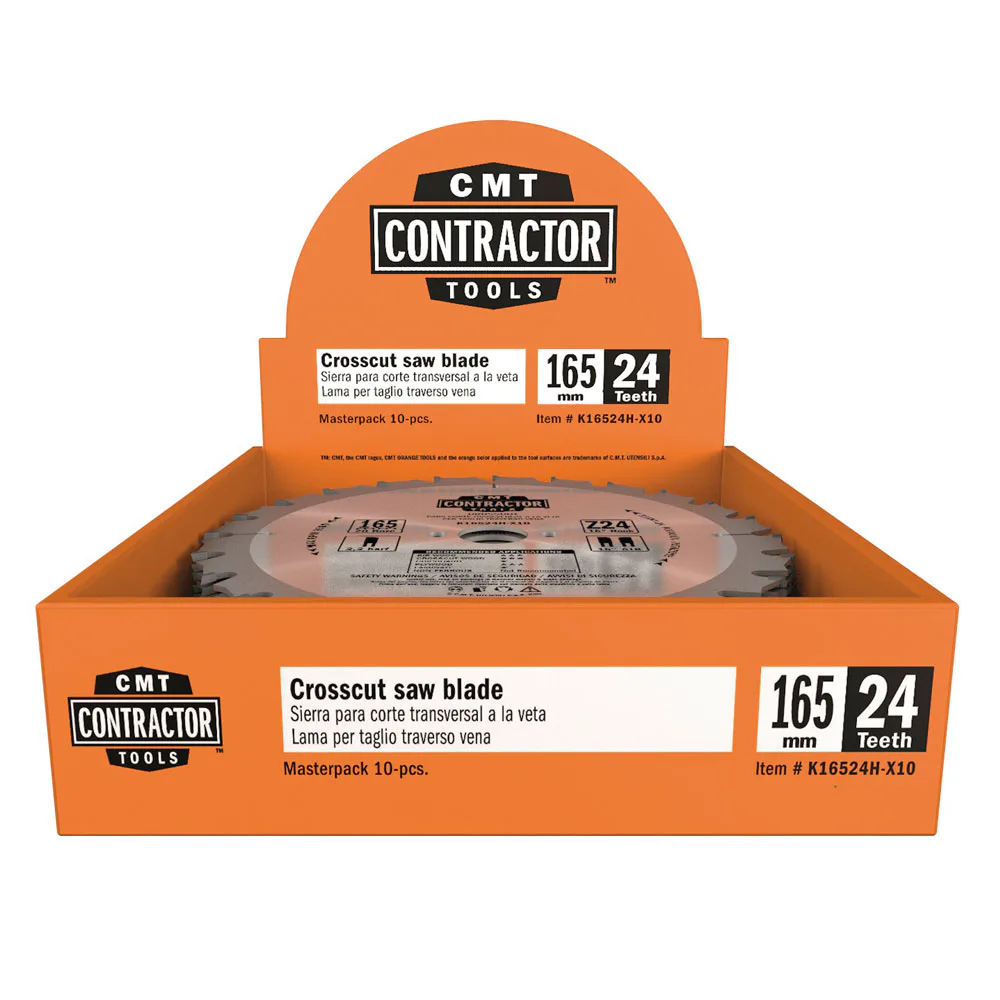 Sågklinga CMT Orange Tools Contractor 165x1,7x20 Z24 W 10 st