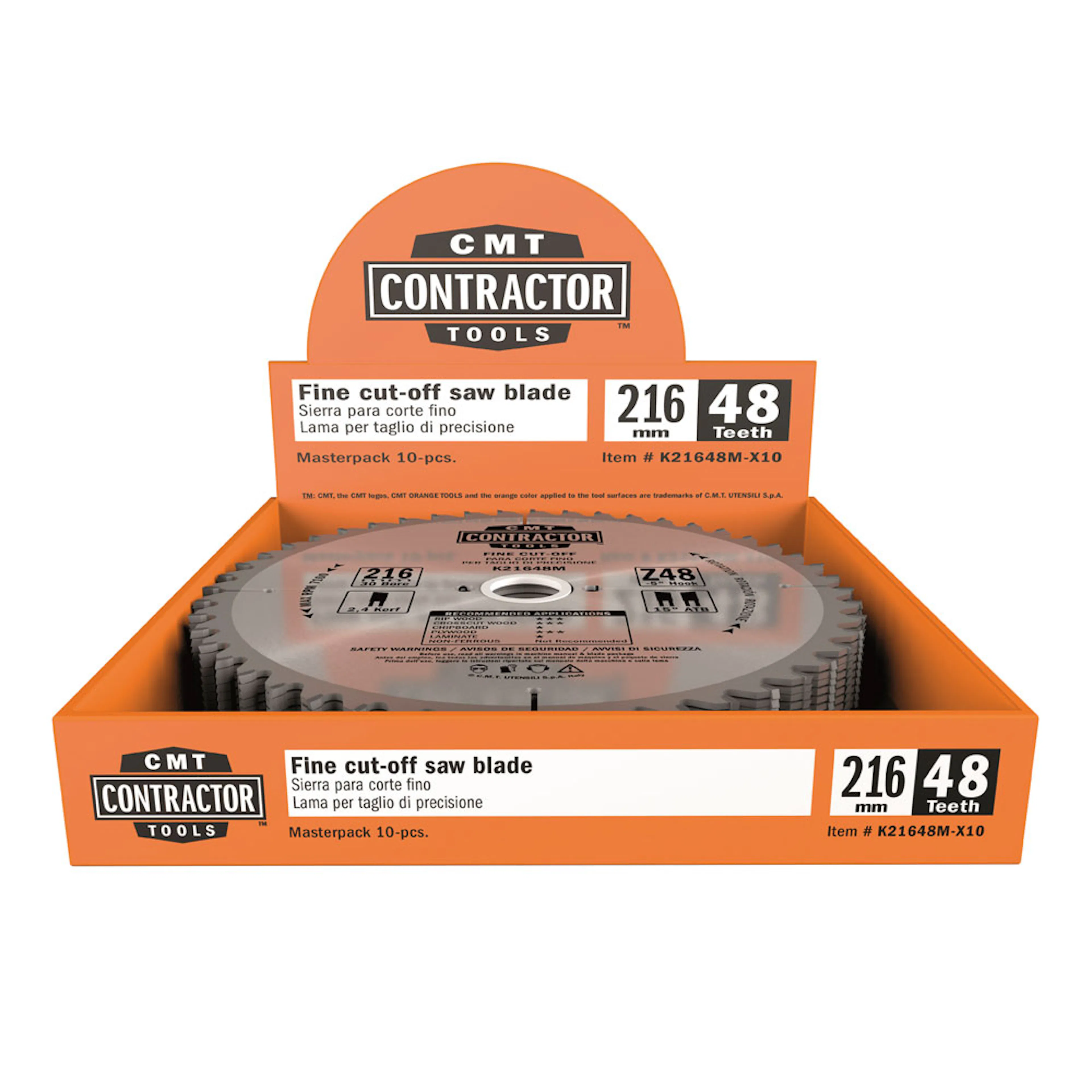 Sågklinga CMT Orange Tools Contractor 216x2,4x30 Z48 W 10 st