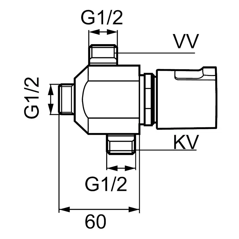 Duschblandare Mora Cera Termostatdel för Inbyggnad i Badkar