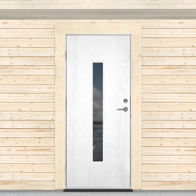 Kallförrådsdörr Sveadörren Avlångt Fönster Grundmålad