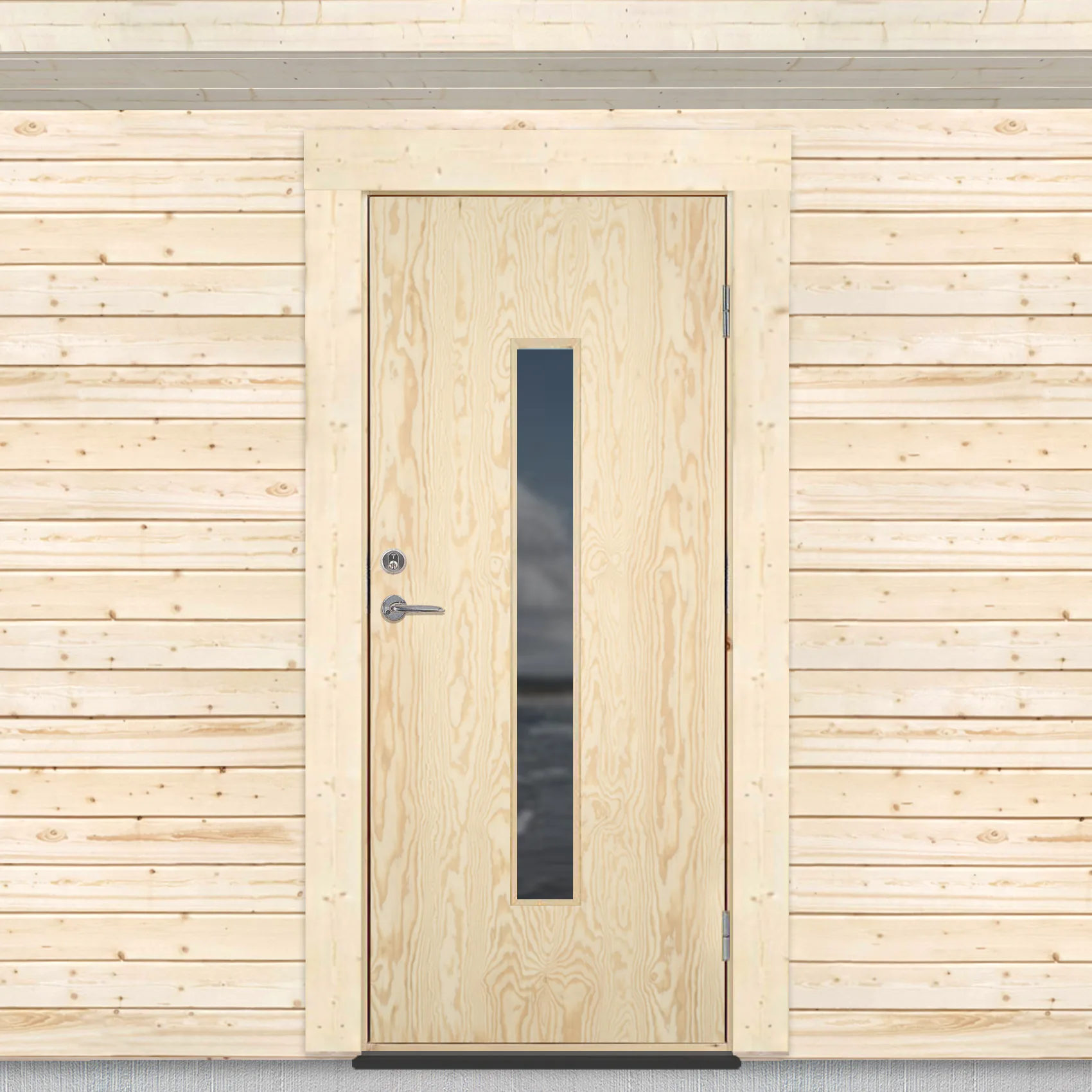 Kallförrådsdörr Sveadörren Avlångt Fönster Obehandlad