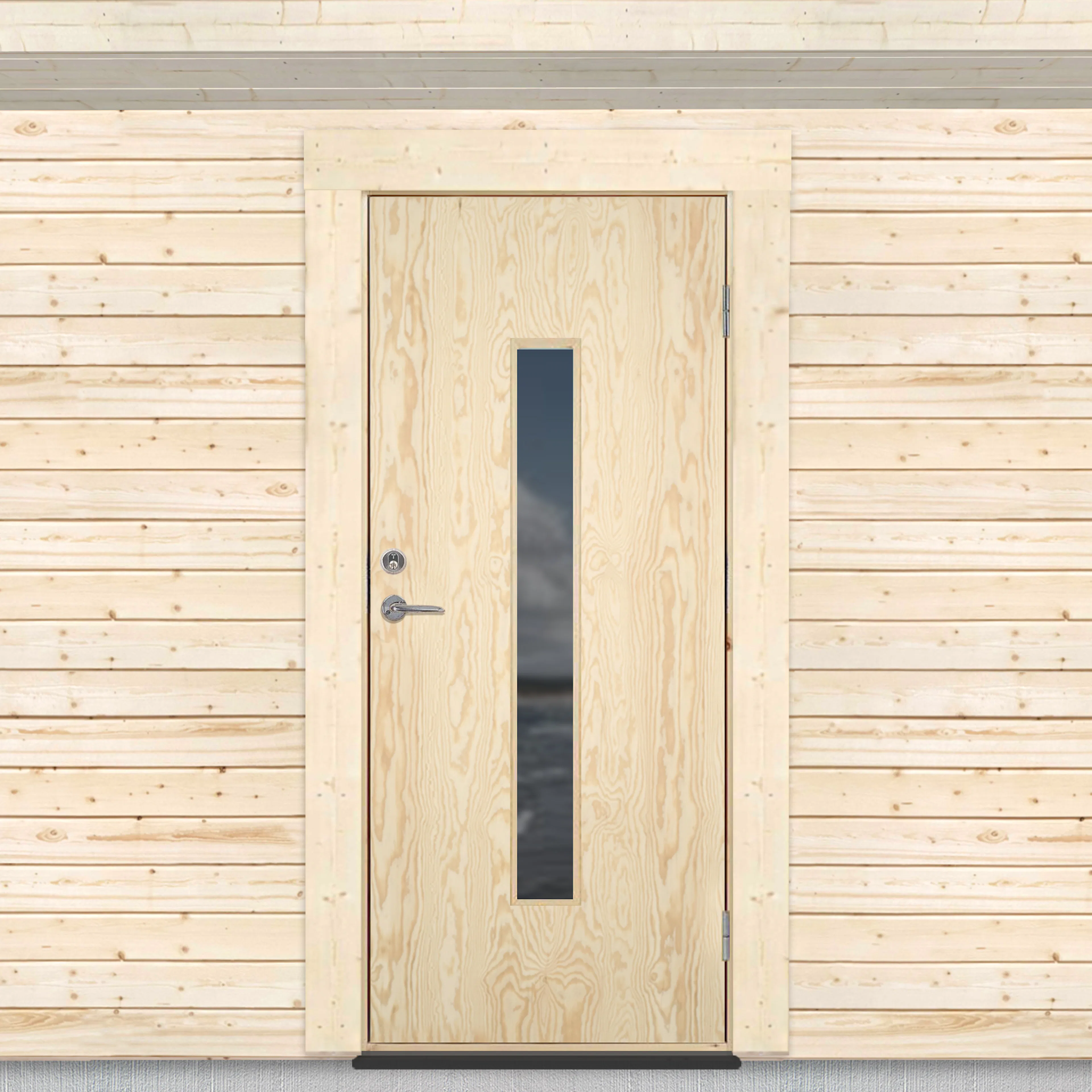 Kallförrådsdörr Sveadörren Avlångt Fönster Obehandlad