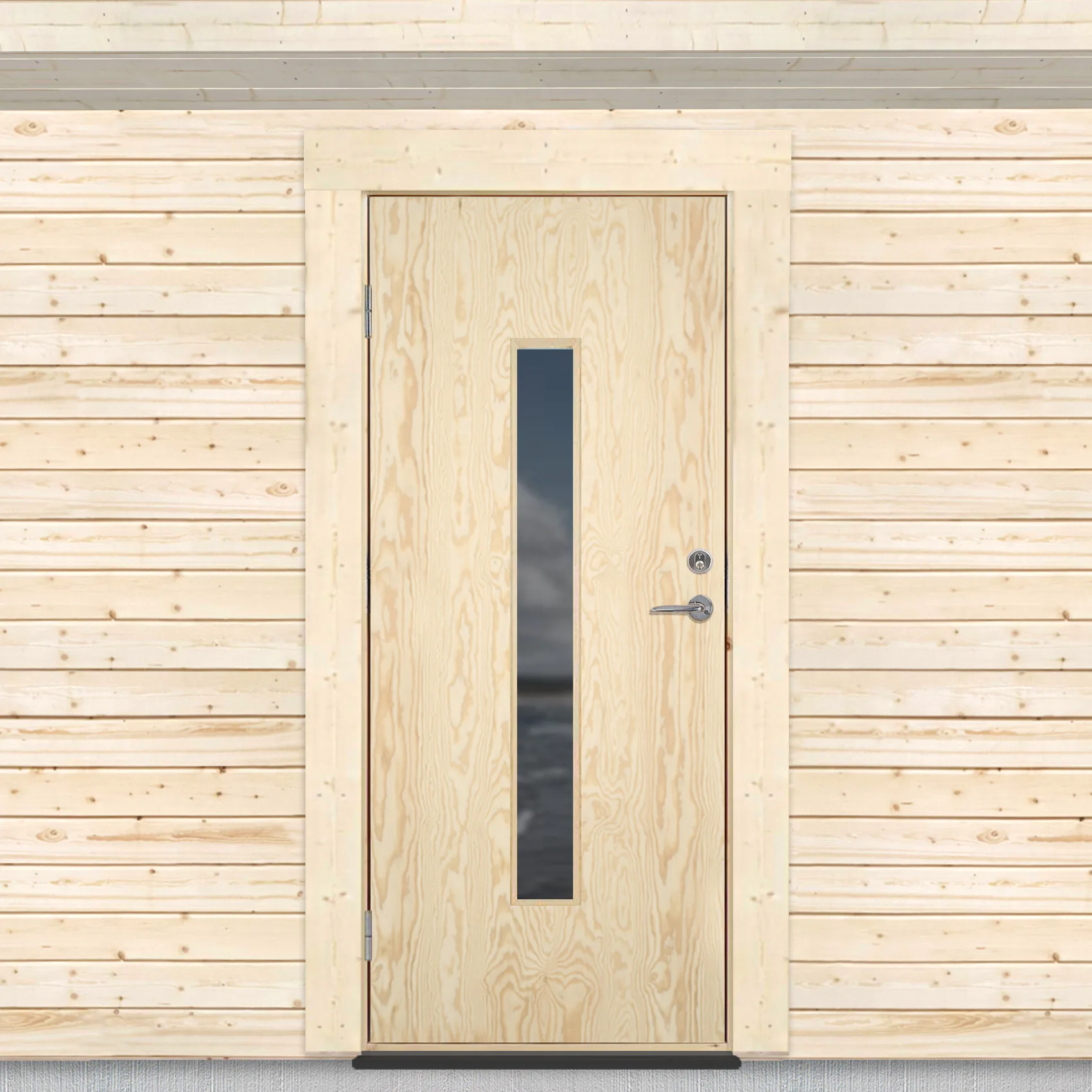 Kallförrådsdörr Sveadörren Avlångt Fönster Obehandlad