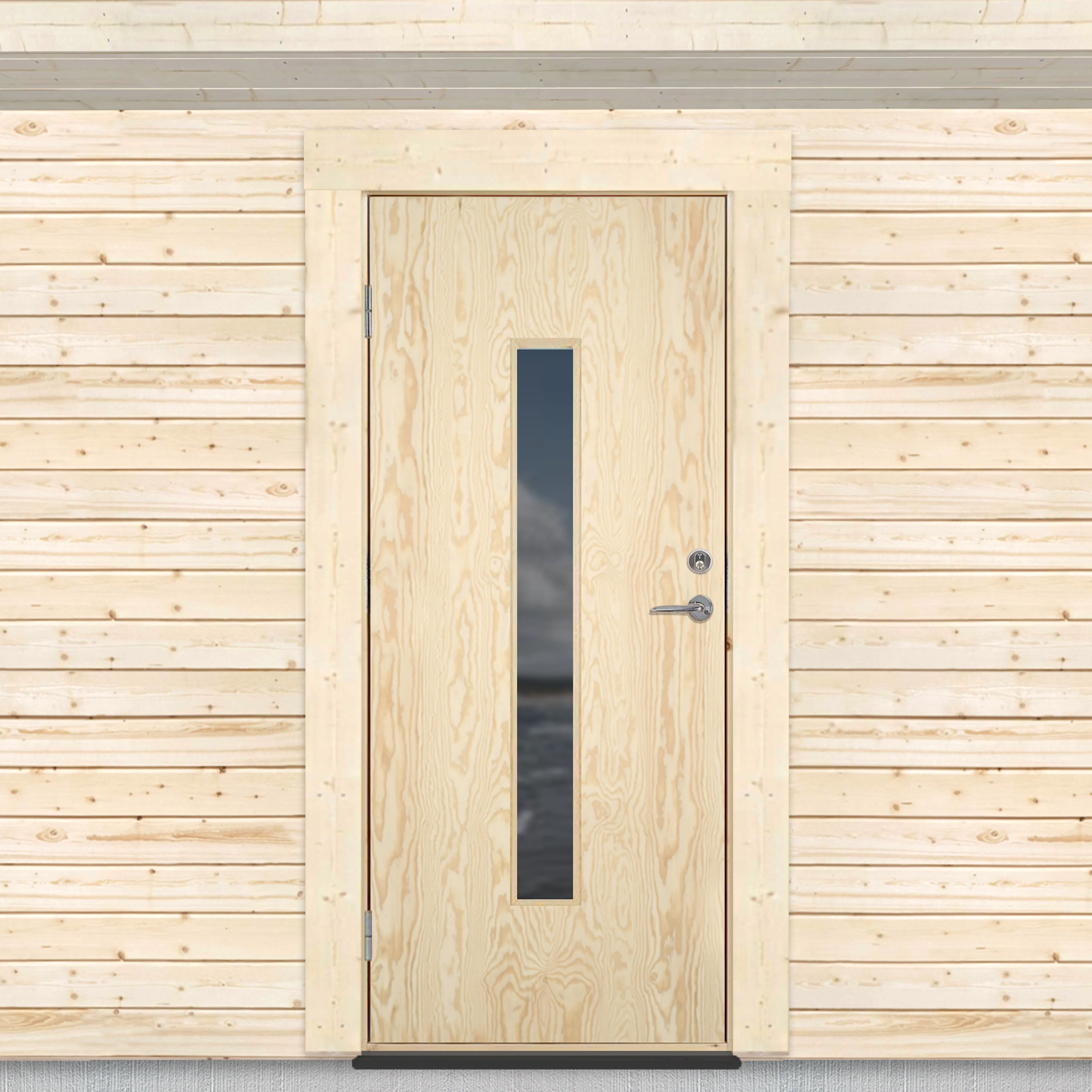 Kallförrådsdörr Sveadörren Avlångt Fönster Obehandlad