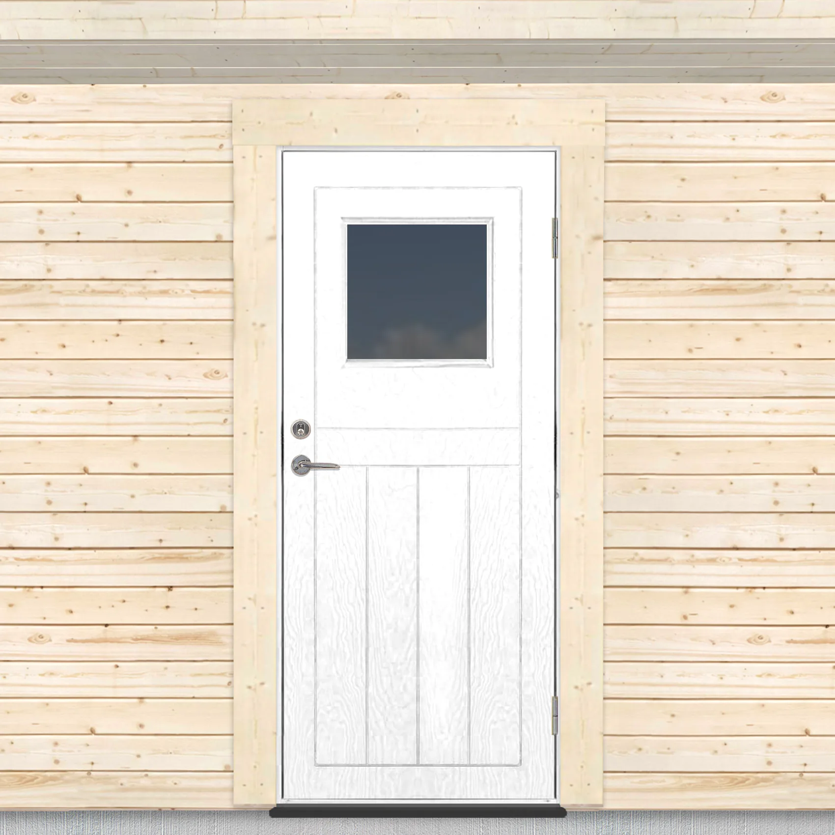 Kallförrådsdörr Sveadörren Glasfönster Grundmålad