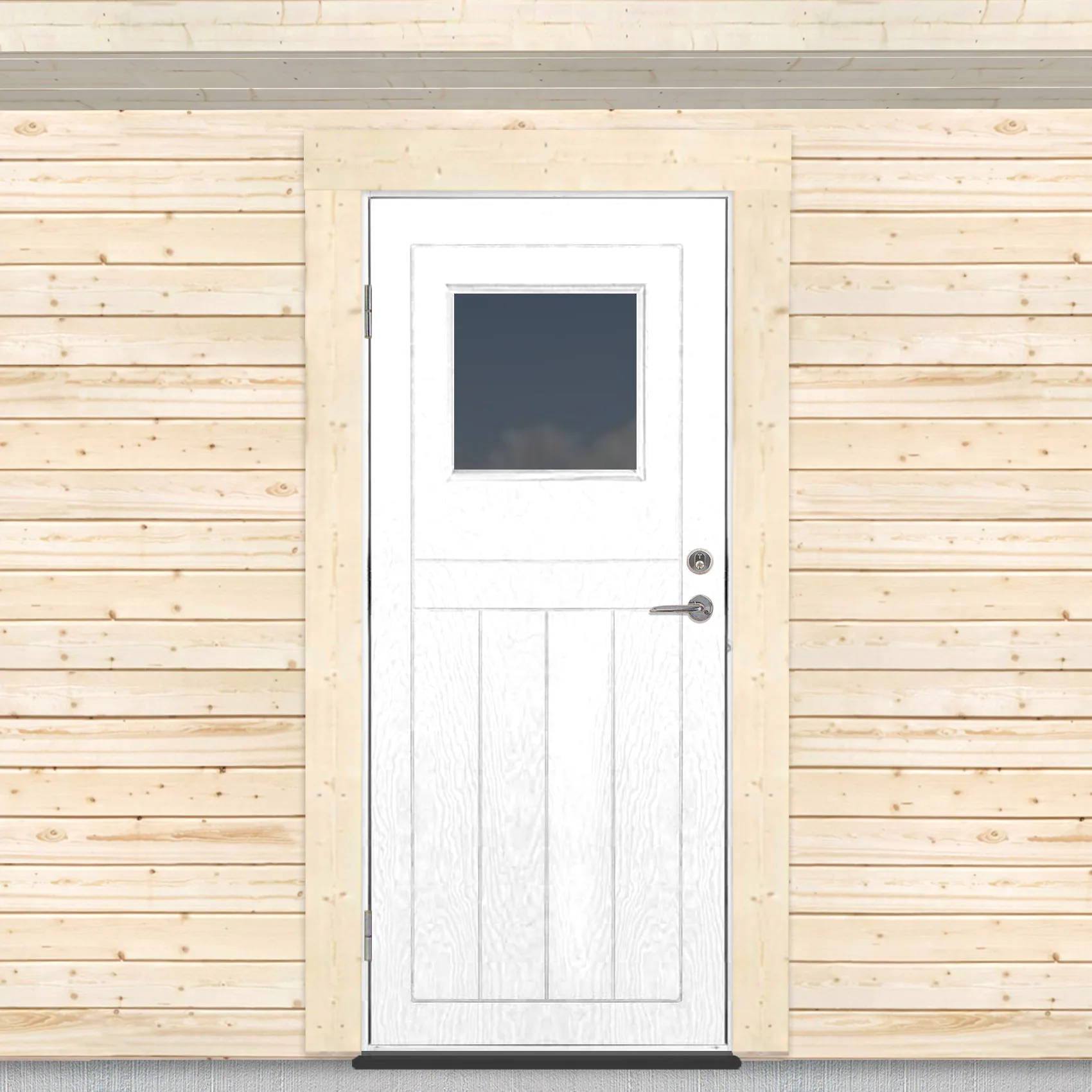 Kallförrådsdörr Sveadörren Glasfönster Grundmålad