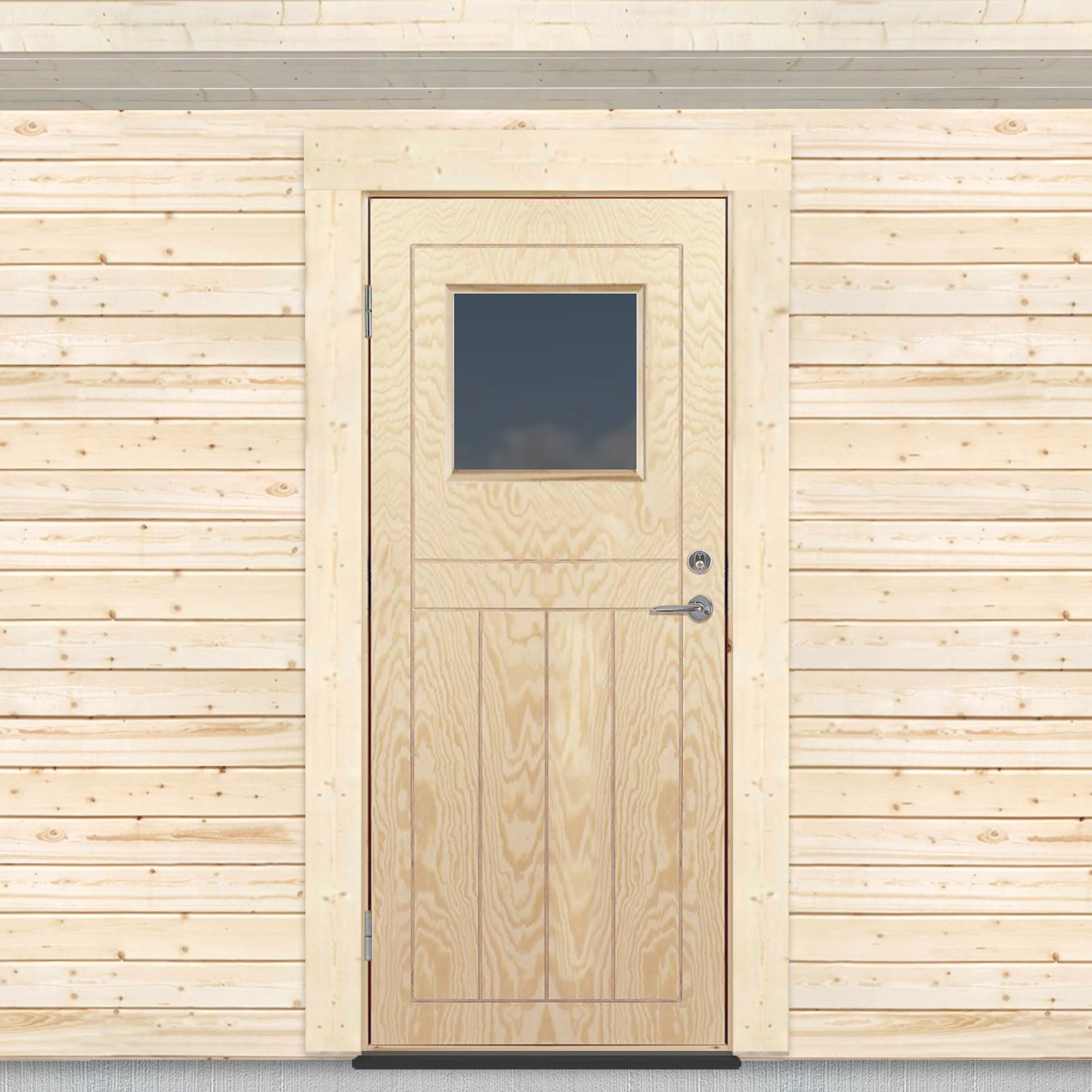 Kallförrådsdörr Sveadörren Glasfönster Obehandlad