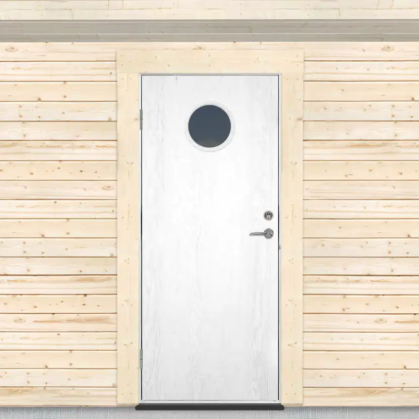 Kallförrådsdörr Sveadörren Runt Fönster Grundmålad