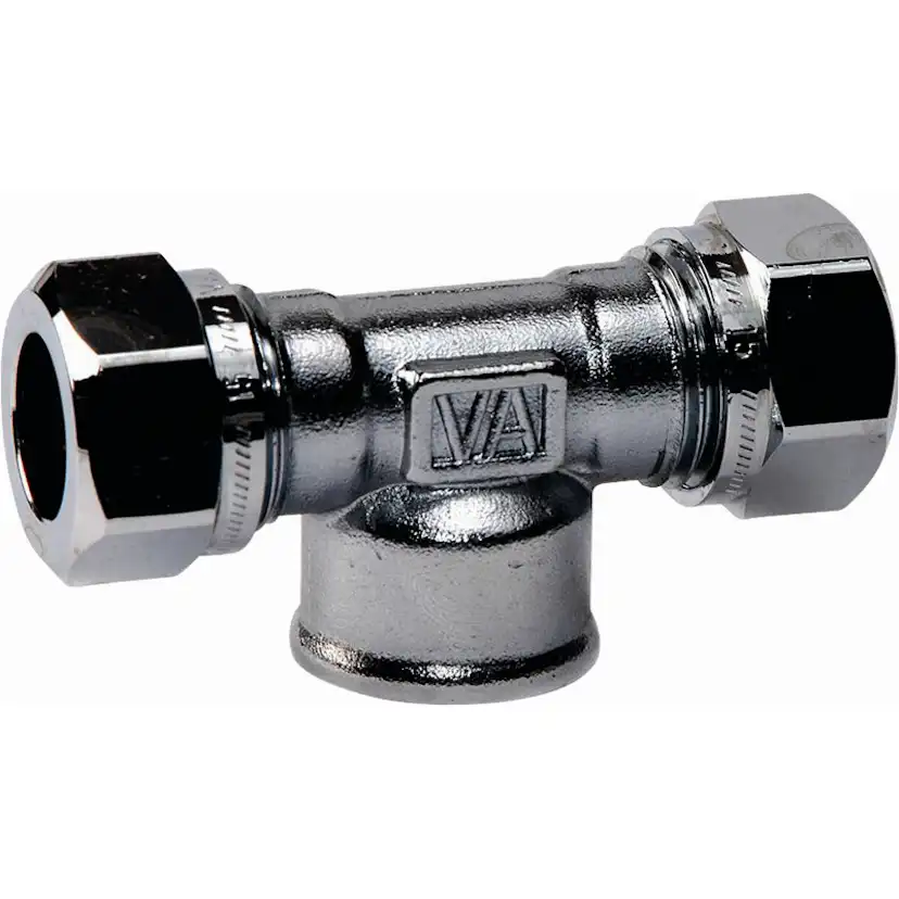 Klämringskoppling Vatette 1167 T-Rör 12xG15 Invändig Förkromad