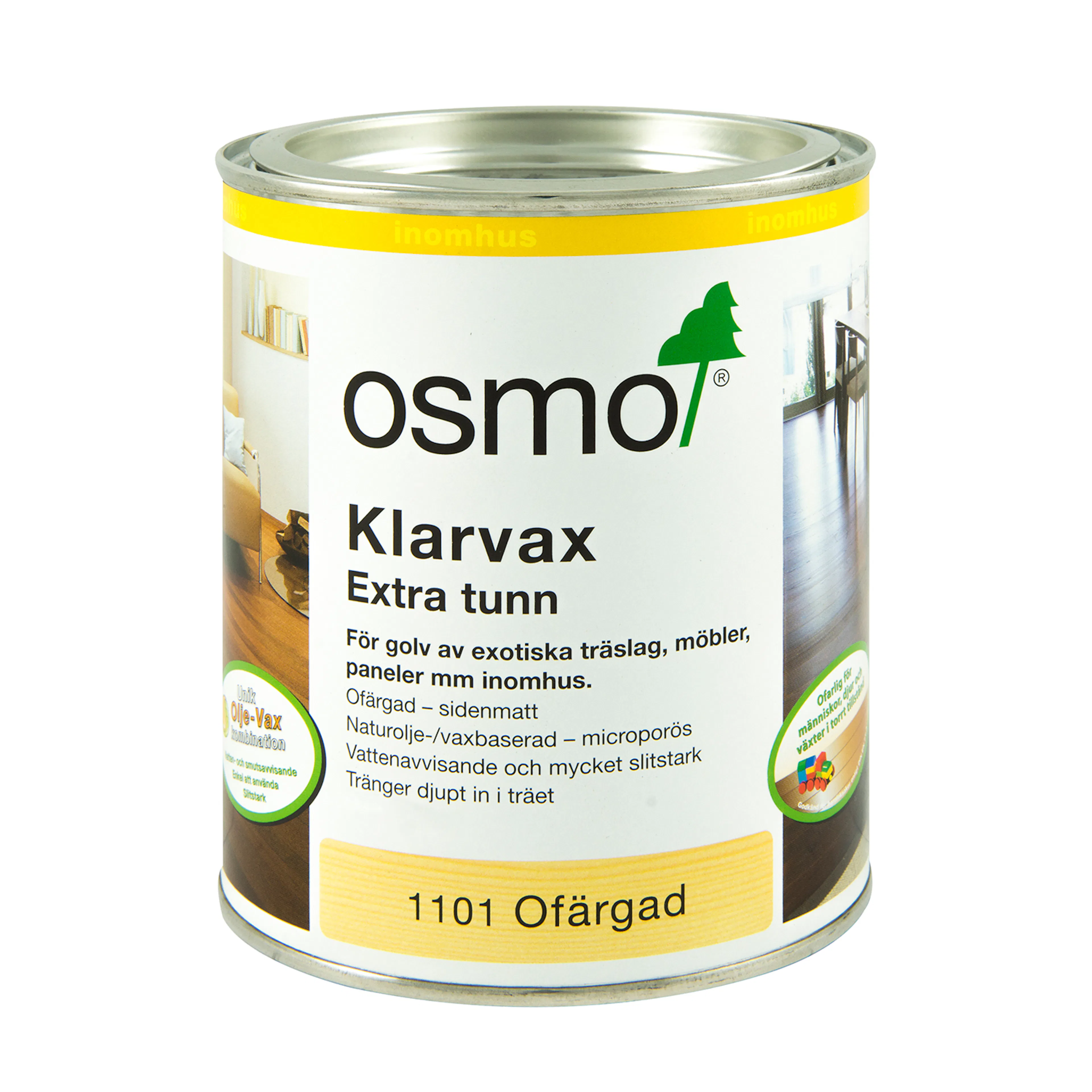Klarvax Osmo Ofärgad Sidenmatt 0.75L
