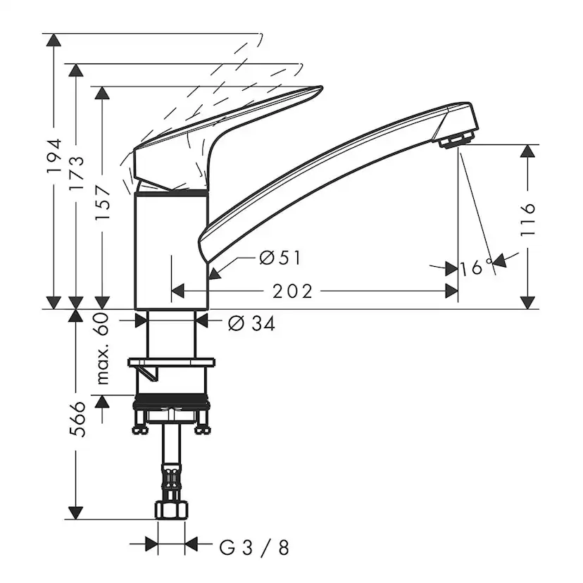 Köksblandare Hansgrohe Logis 120 CoolStart Eco