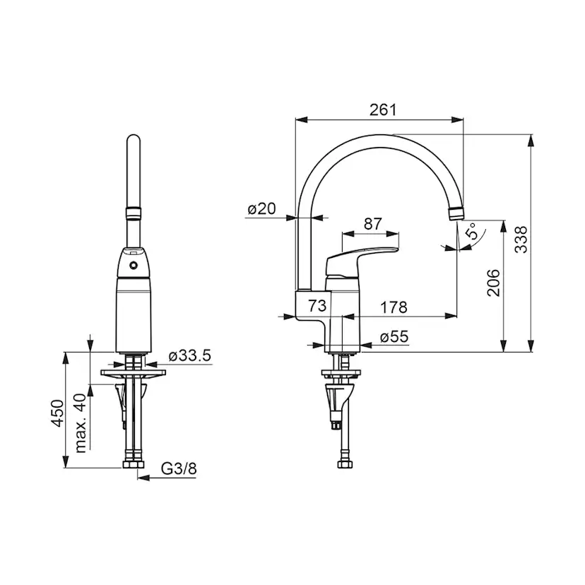 Köksblandare Oras Safira med C-Pip