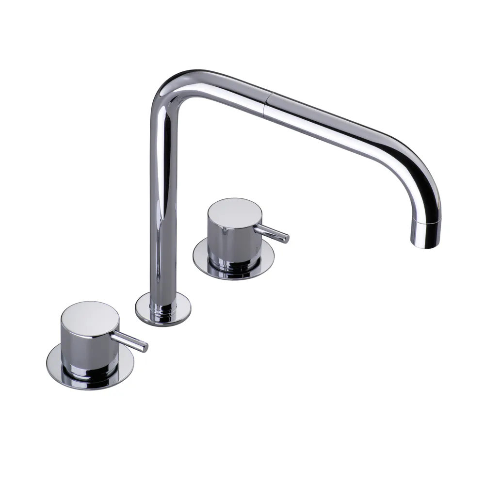 Köksblandare Vola KV4 Tvågreppsblandare Krom med Svängbar Pip