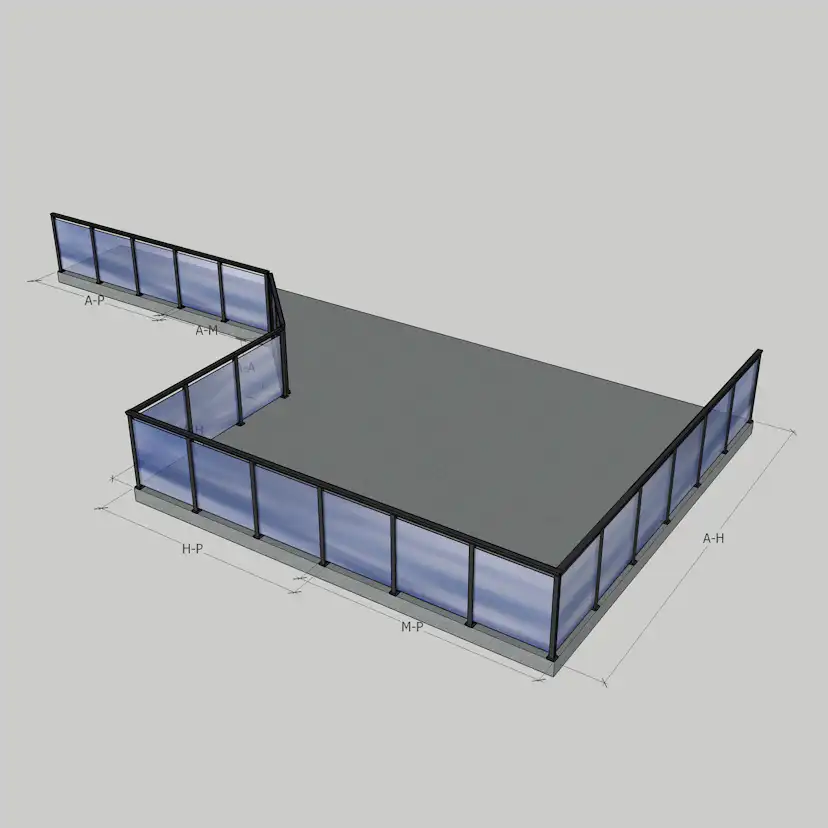 Glasräcke Novoroom Komplett Sektion A-H