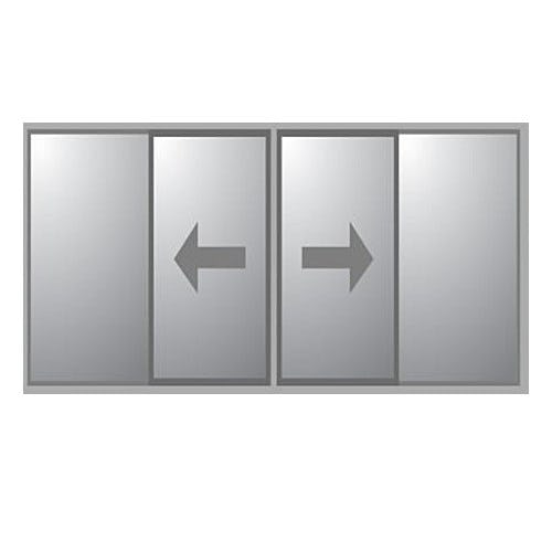 Kombiparti Dörrar Novoroom Extreme 2-glas 2 Skjutbara & 2 Fasta