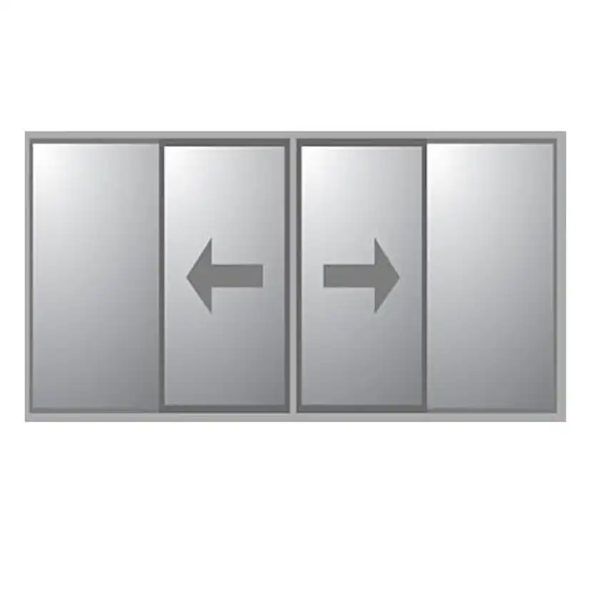 Kombiparti Dörrar Novoroom Extreme 2-glas 2 Skjutbara & 2 Fasta